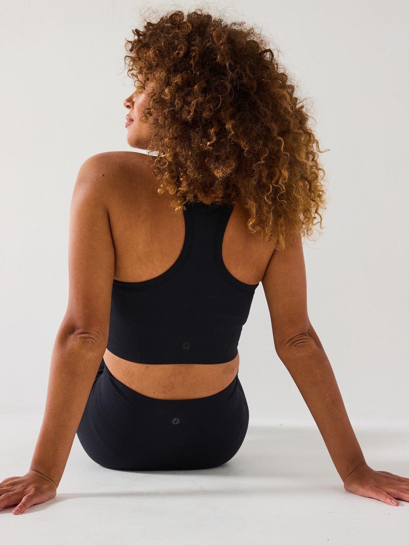  image of gym-coffee-womens-training-lotus-lounge-bra-black