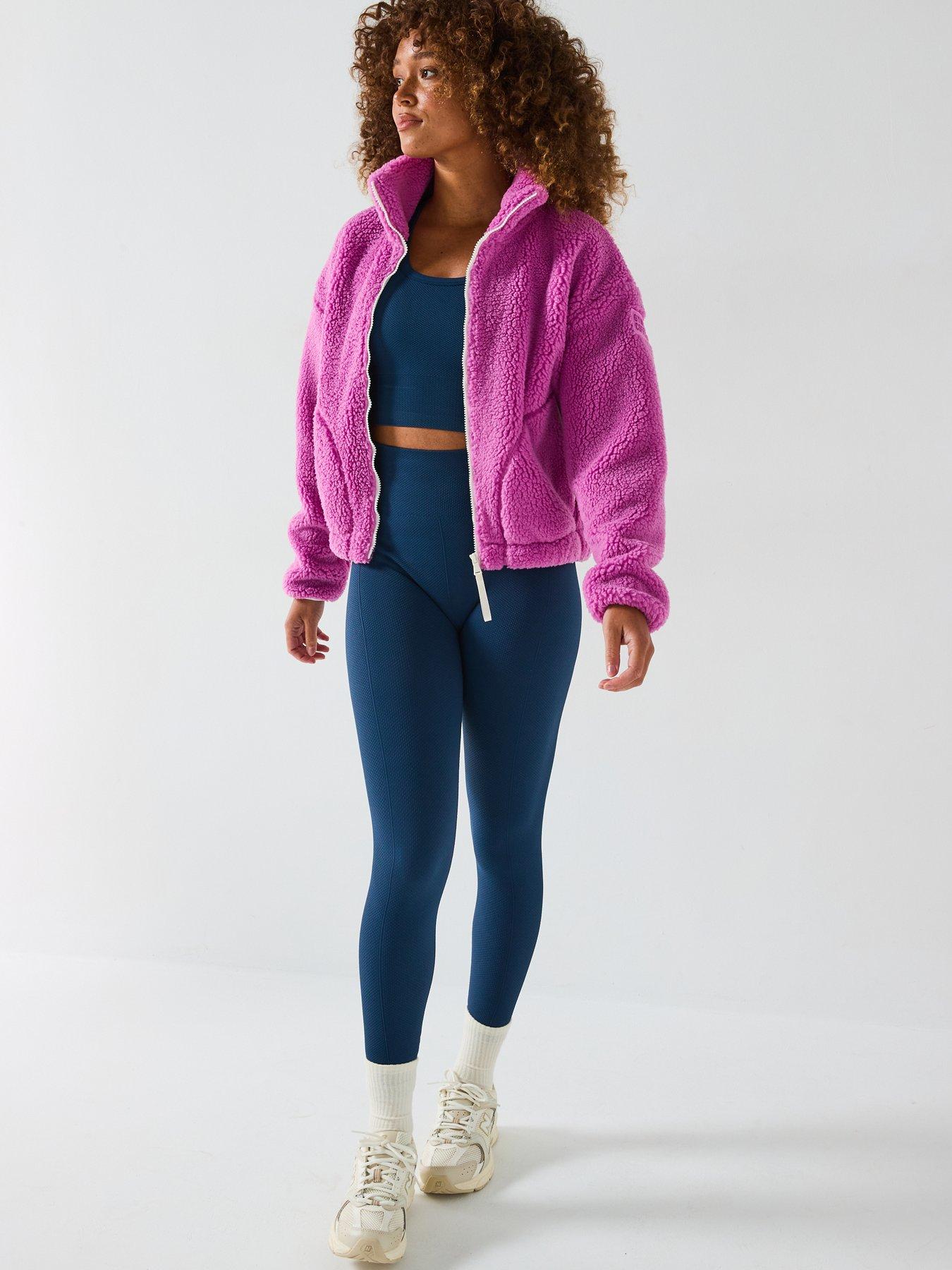  image of gym-coffee-womens-training-industry-fleece-high-collar-jacket-crisp-pink