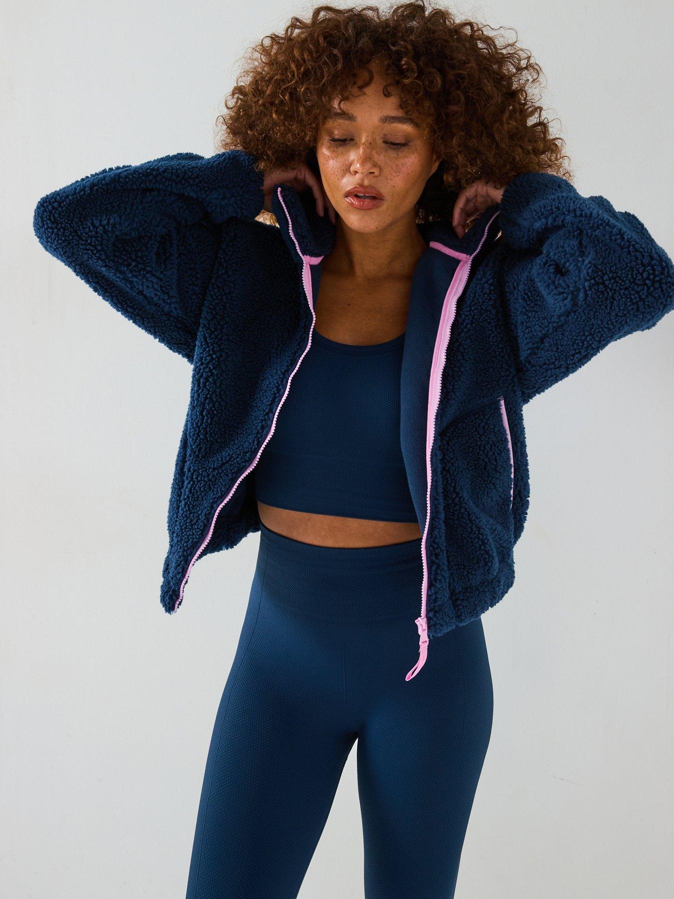 gym-coffee-womens-training-industry-fleece-high-collar-jacket-petrol-blue
