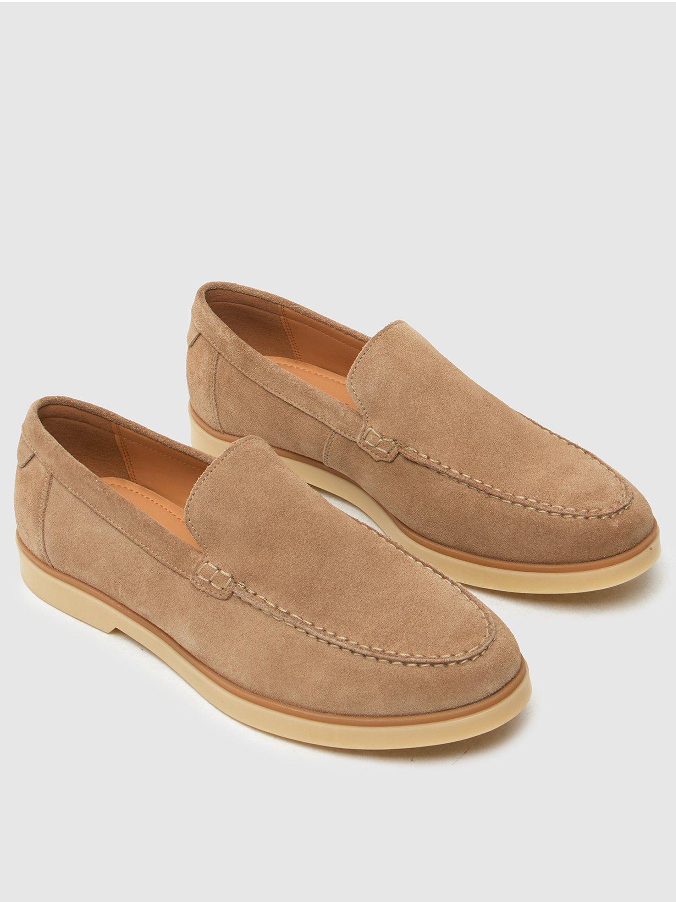  image of schuh-riggs-suede-loafers-light-brown