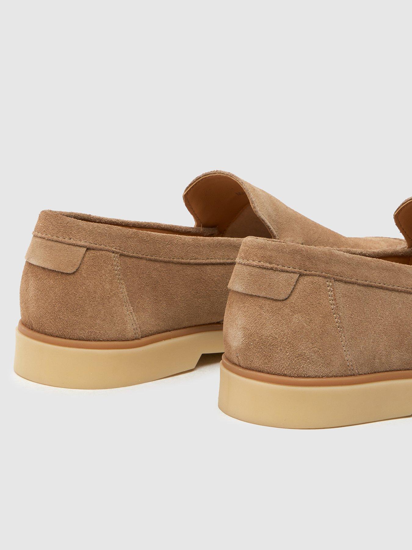  image of schuh-riggs-suede-loafers-light-brown