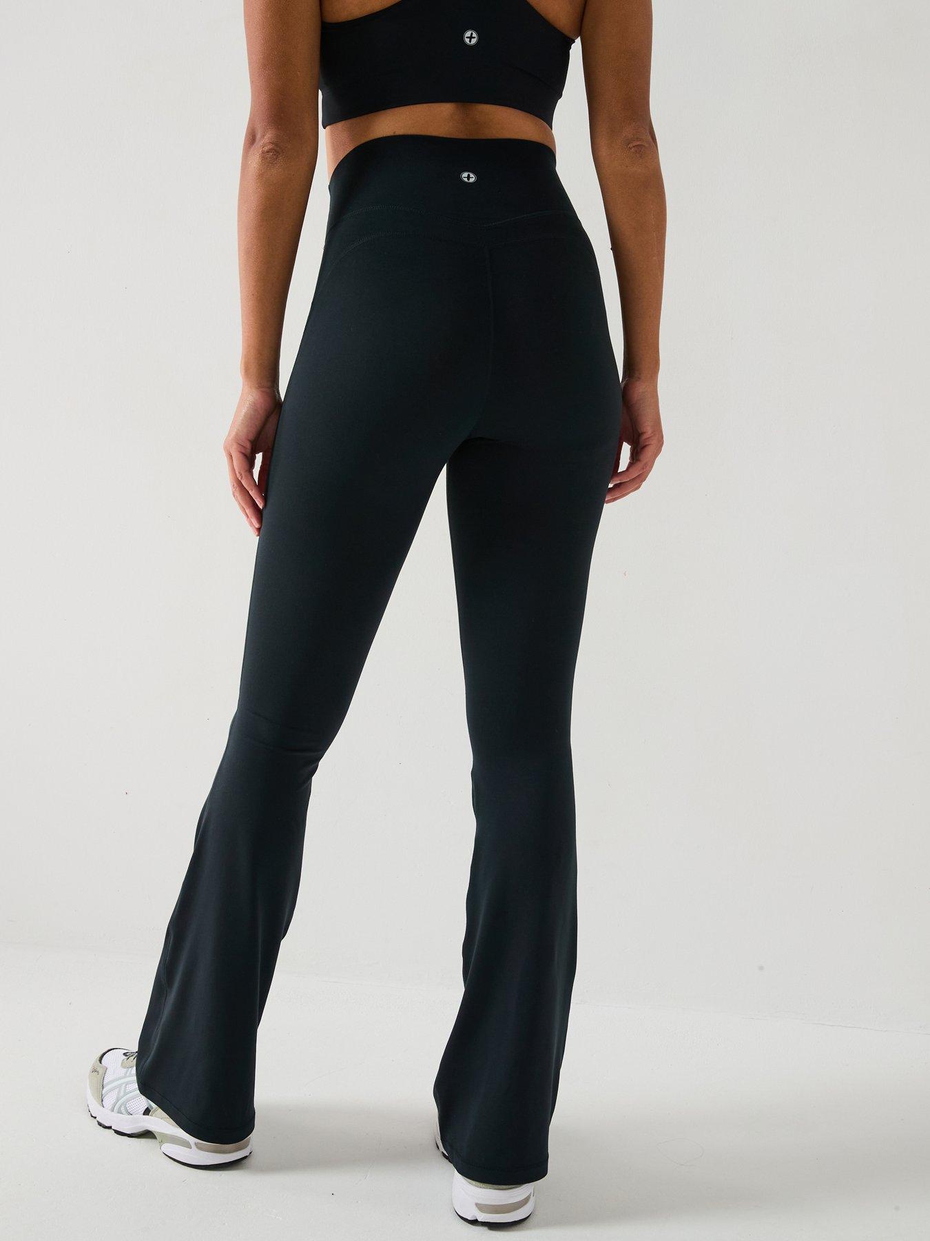  image of gym-coffee-womens-training-soft-motion-flare-leggings-black