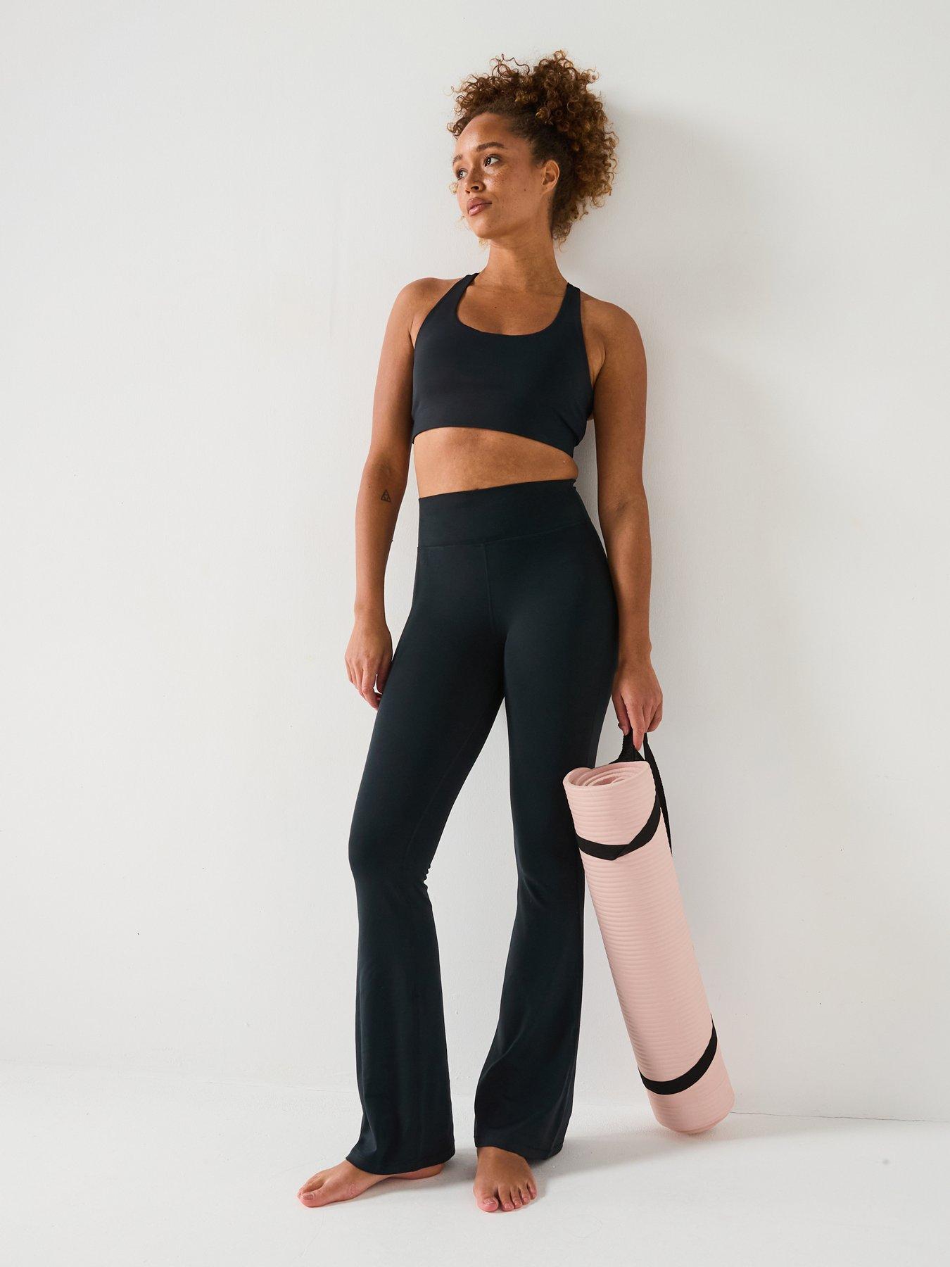  image of gym-coffee-womens-training-soft-motion-flare-leggings-black