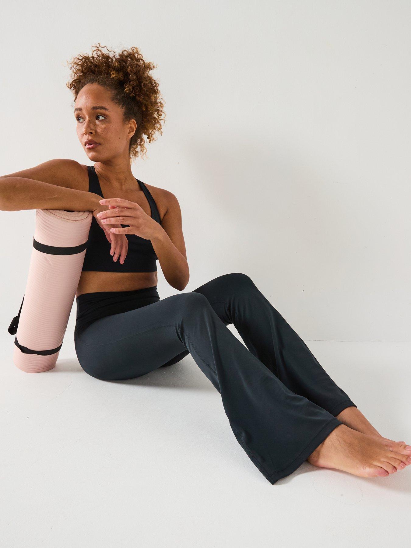 image of gym-coffee-womens-training-soft-motion-flare-leggings-black