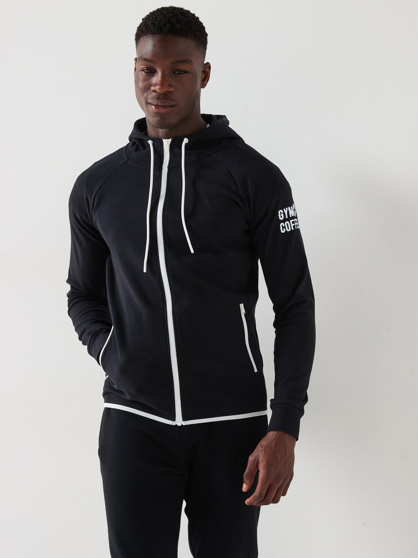  image of gym-coffee-mens-training-chill-zip-hoodie-black