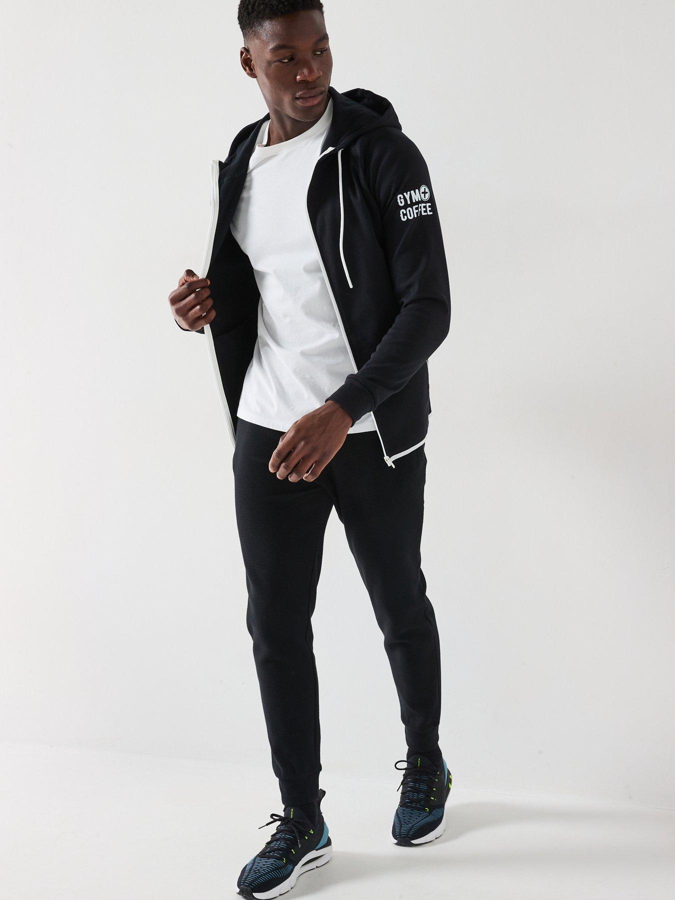  image of gym-coffee-mens-training-chill-zip-hoodie-black