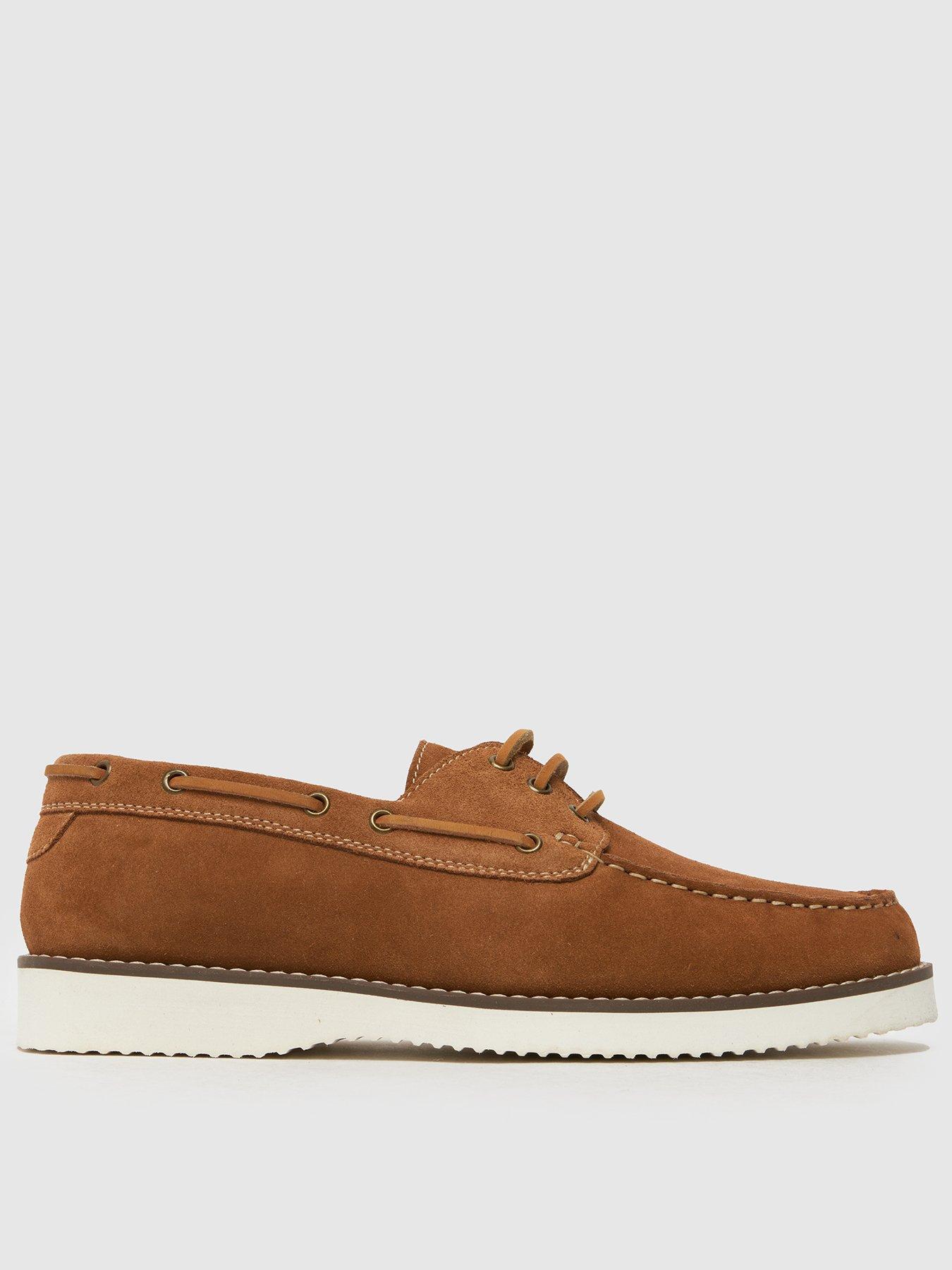  image of schuh-rick-white-sole-boat-shoes-brown