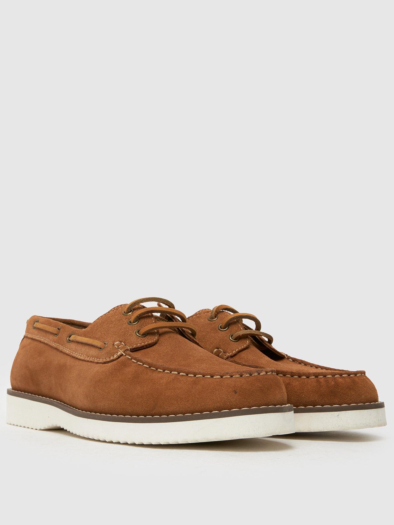  image of schuh-rick-white-sole-boat-shoes-brown