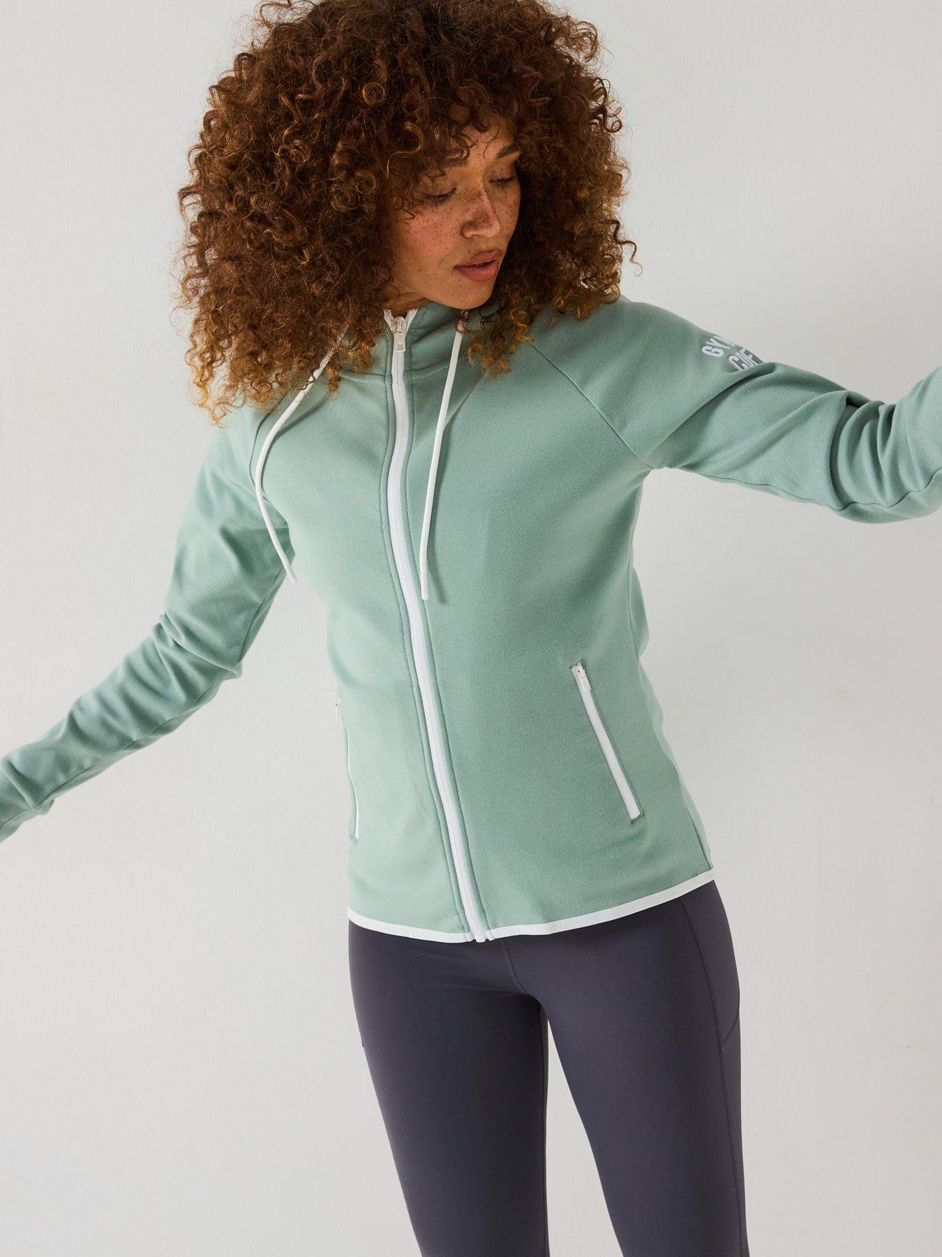  image of gym-coffee-womens-training-chill-zip-hoodie-green