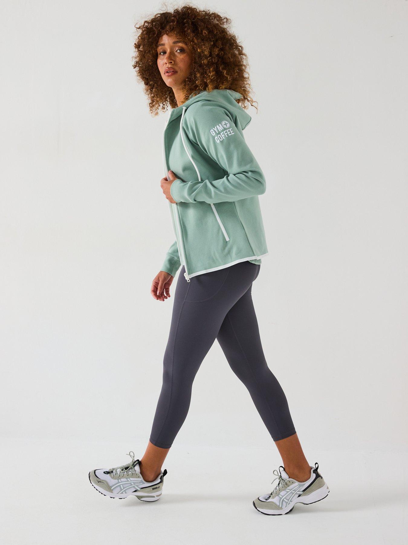  image of gym-coffee-womens-training-chill-zip-hoodie-green