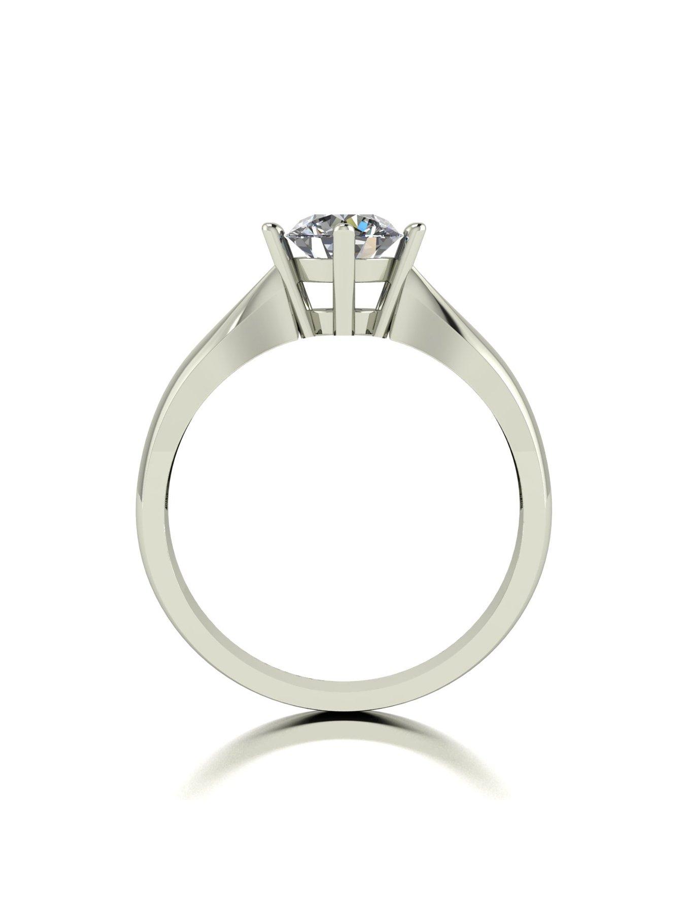 Image 2 of 5 of Moissanite 9ct White Gold 0.75ct total eq Moissanite Solitaire Ring