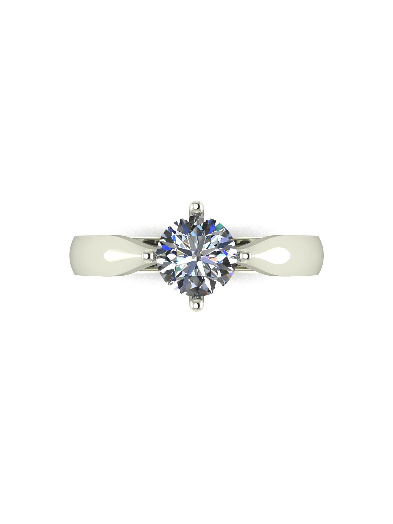 Image 5 of 5 of Moissanite 9ct White Gold 0.75ct total eq Moissanite Solitaire Ring