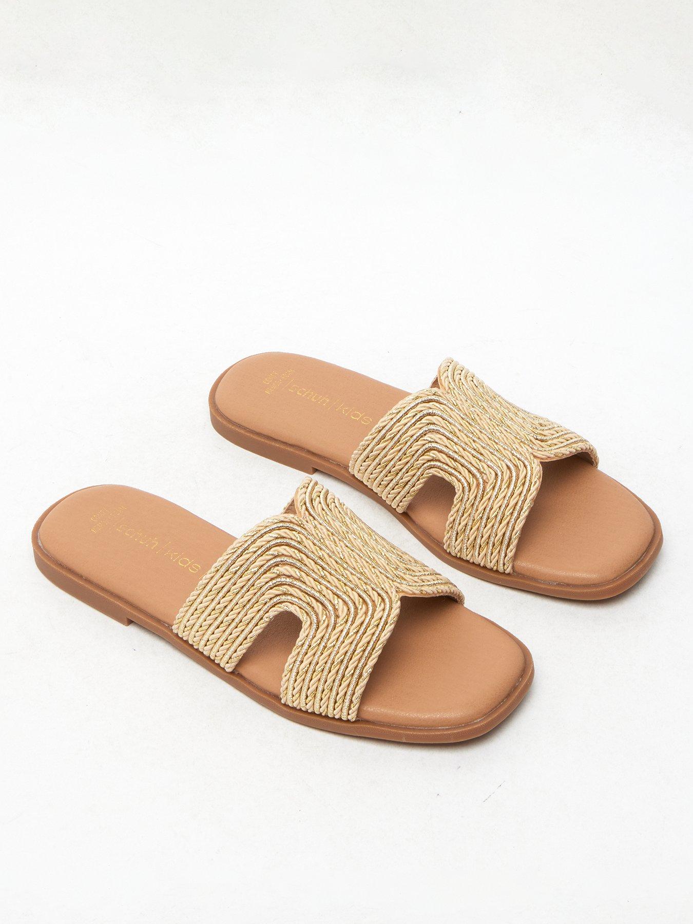  image of schuh-taken-youth-mule-sandals-gold