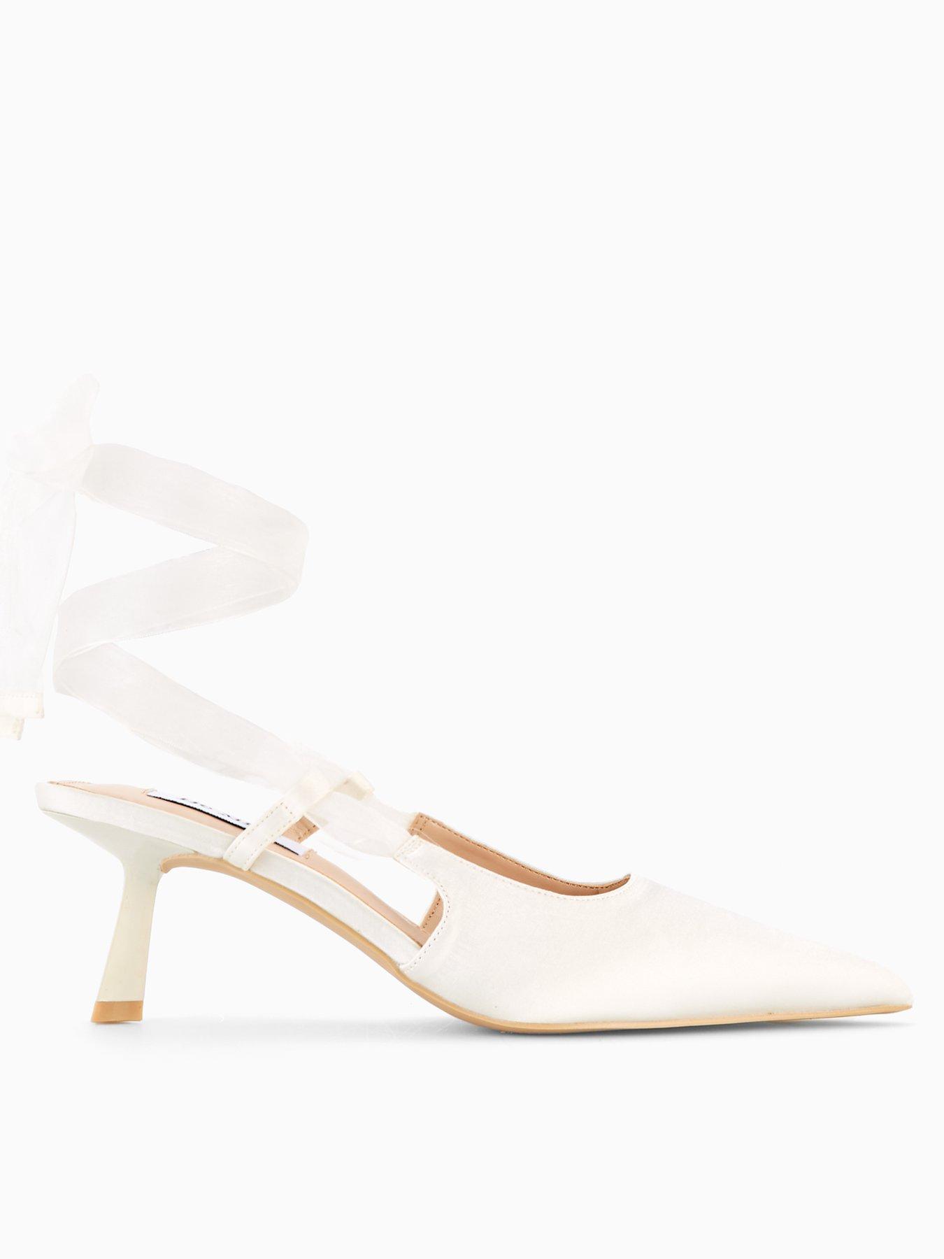 undefined Nichelle Mesh Tie Back Heeled Shoes - Ivory