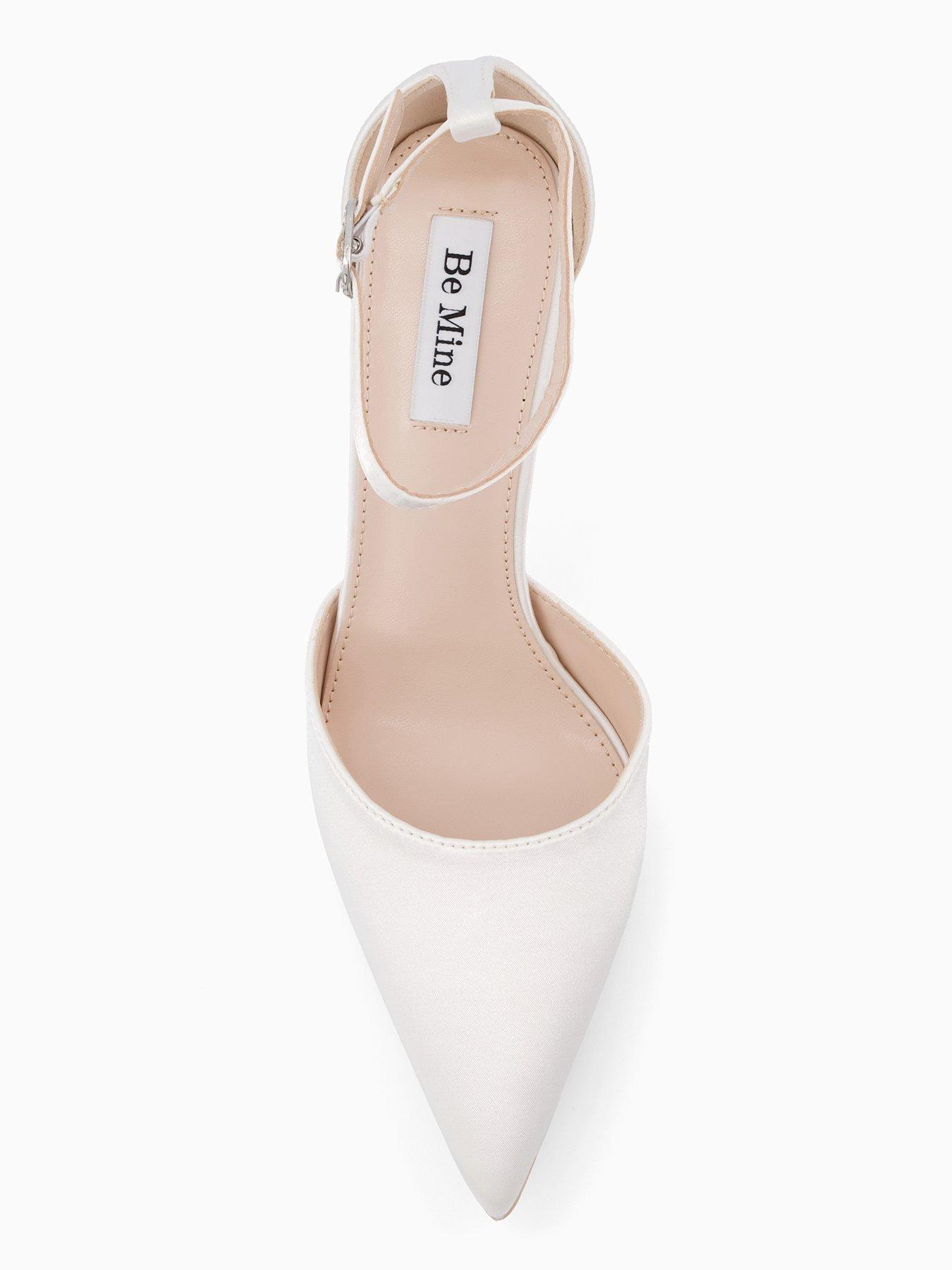  image of raid-vennie-lace-detail-kitten-heeled-shoes-white