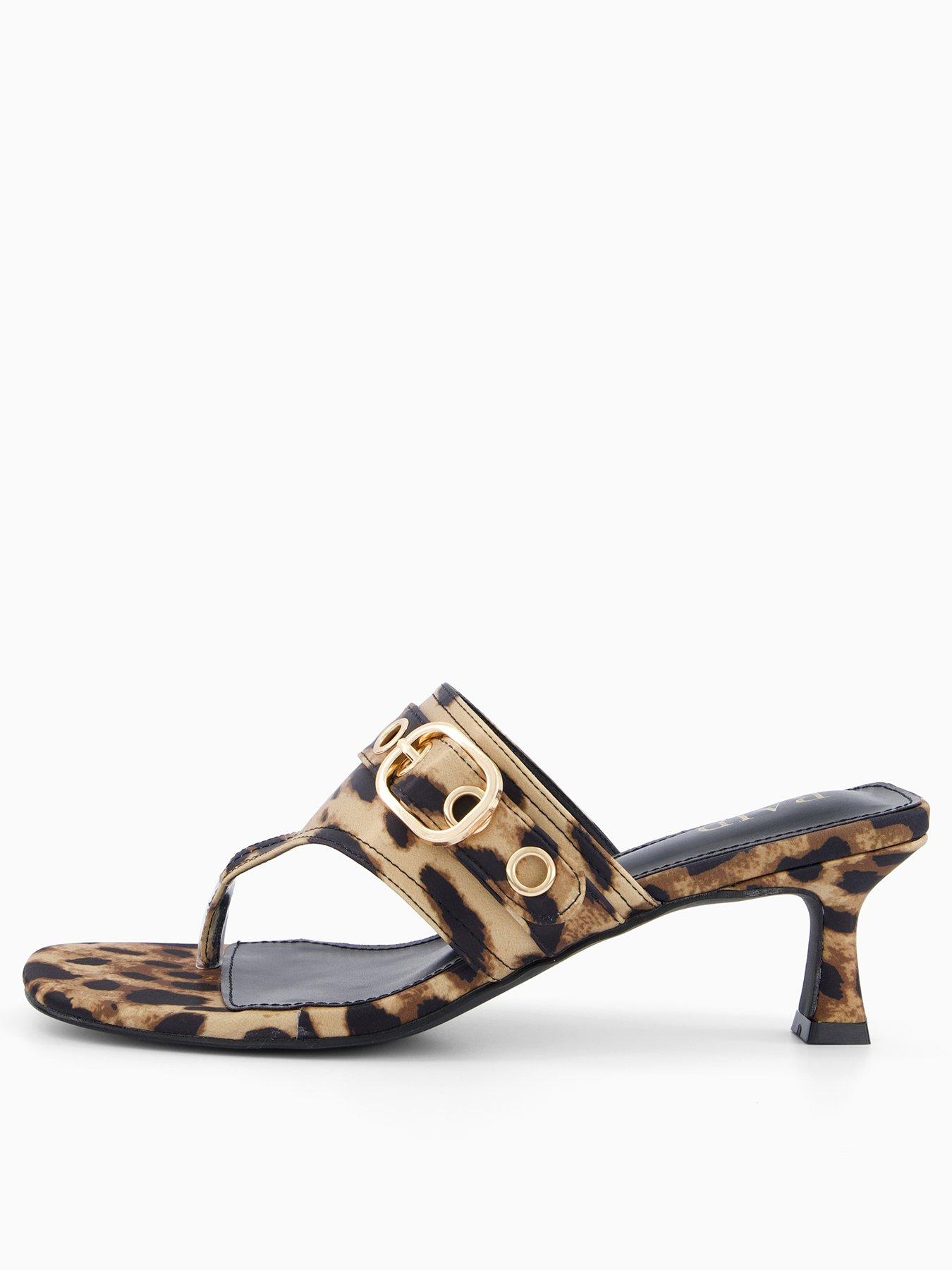 Image 1 of 7 of Raid Inkaa Toe Post Hardware Sandal - Leopard Print