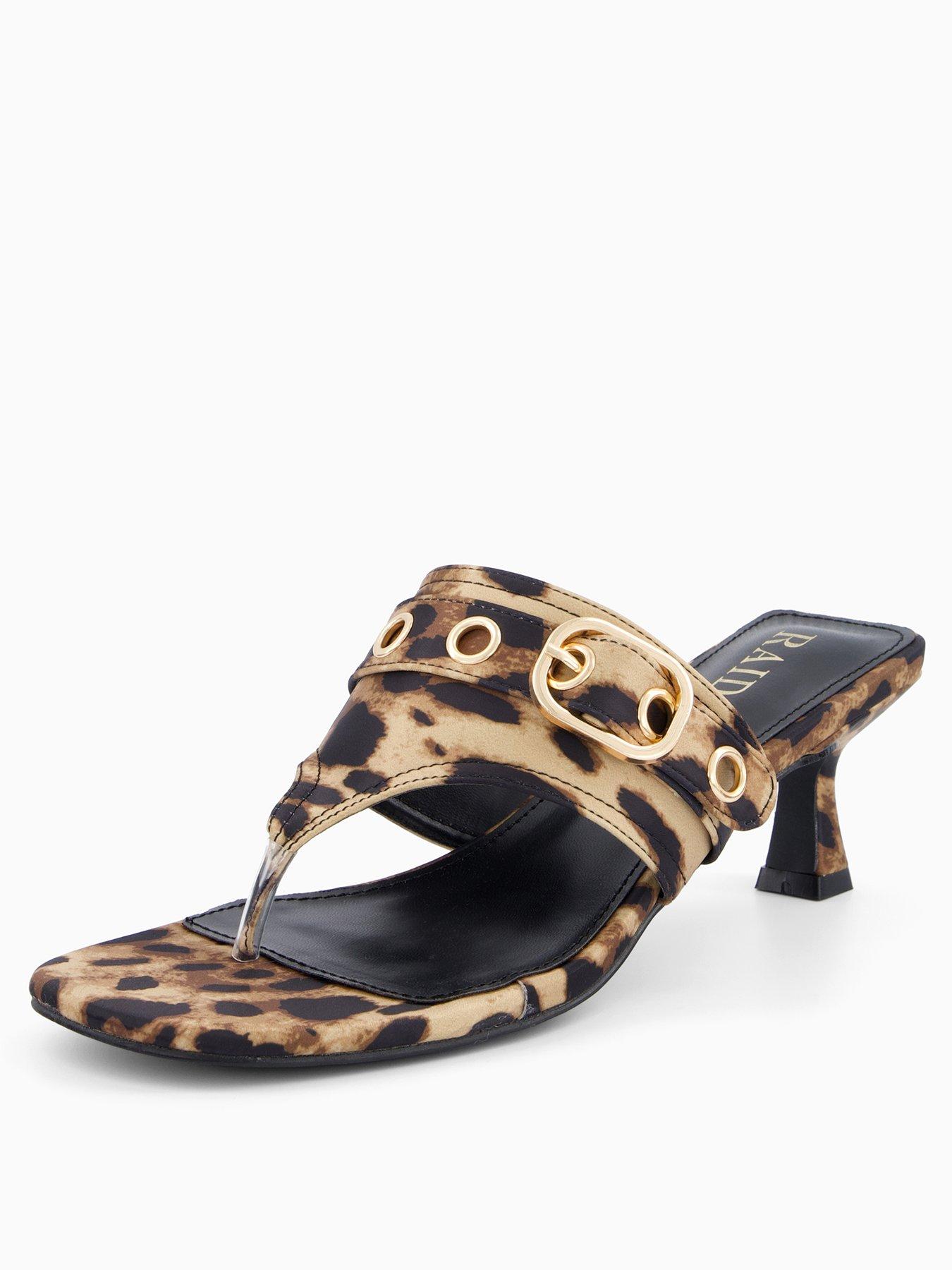 Image 2 of 7 of Raid Inkaa Toe Post Hardware Sandal - Leopard Print