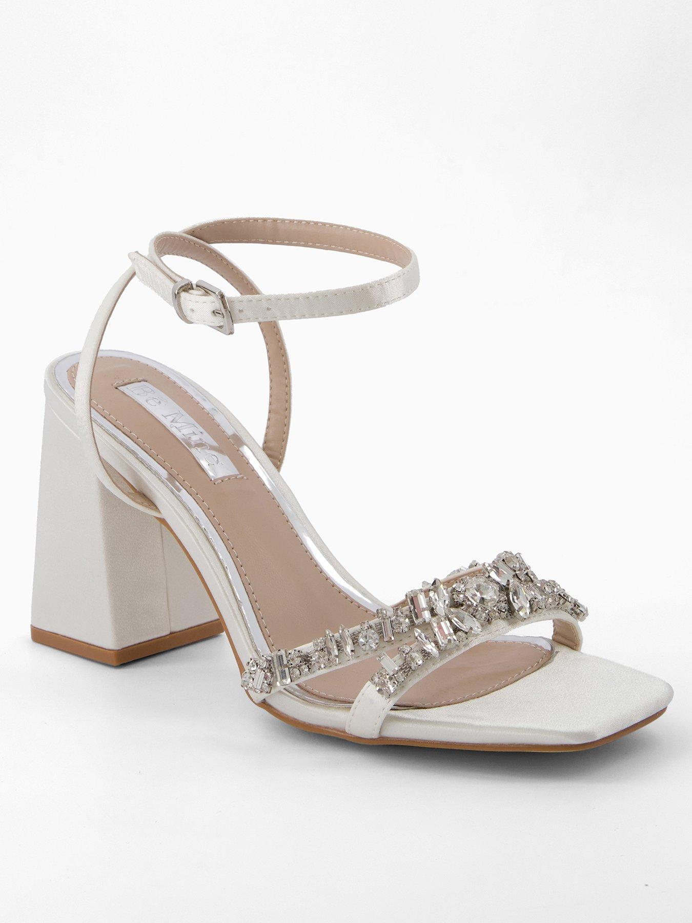 Raid Be Mine Wide Fit Teoni Embellished Heeled Sandal - White | Littlewoods