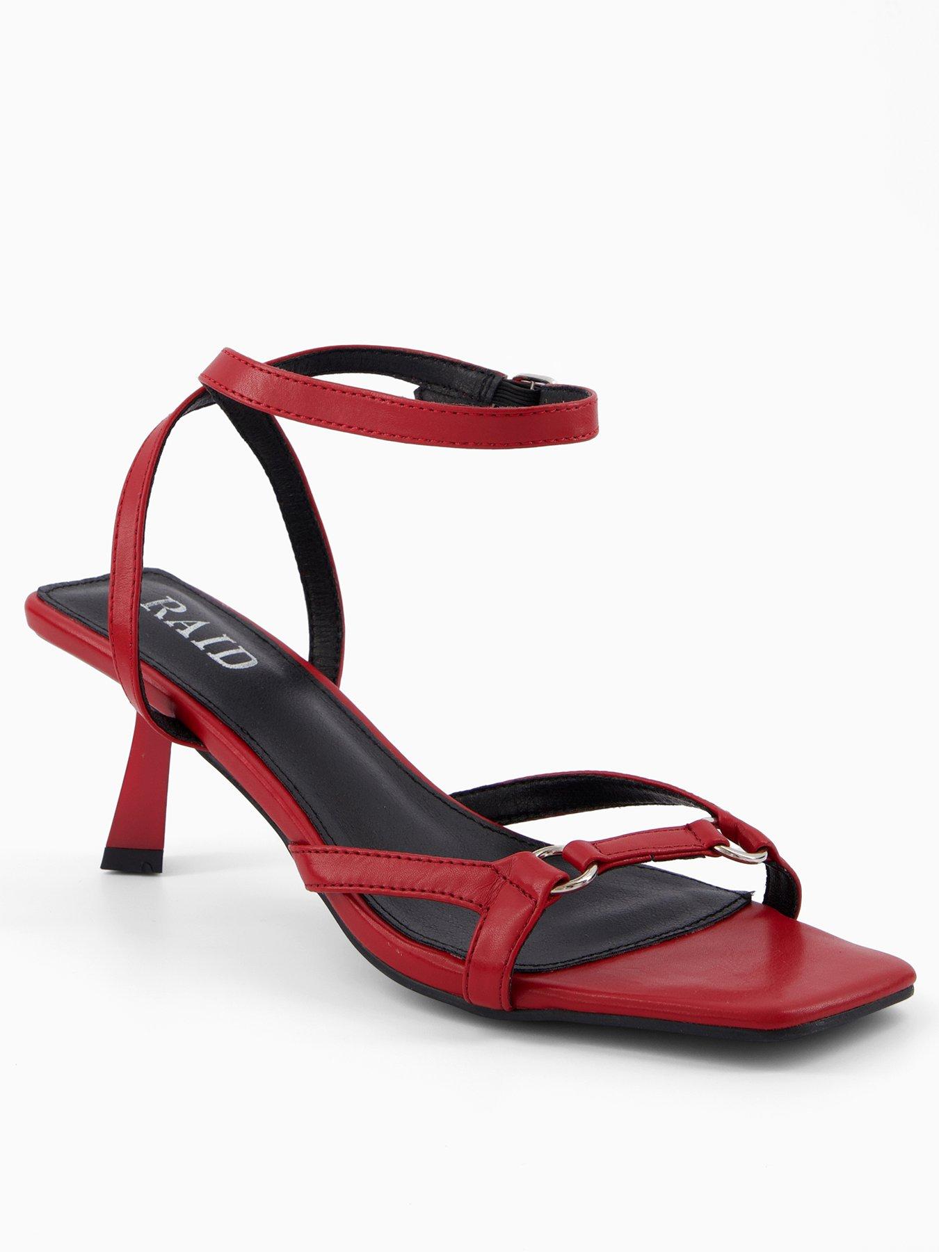 Raid Macie Mid Heel  Sandal - Red