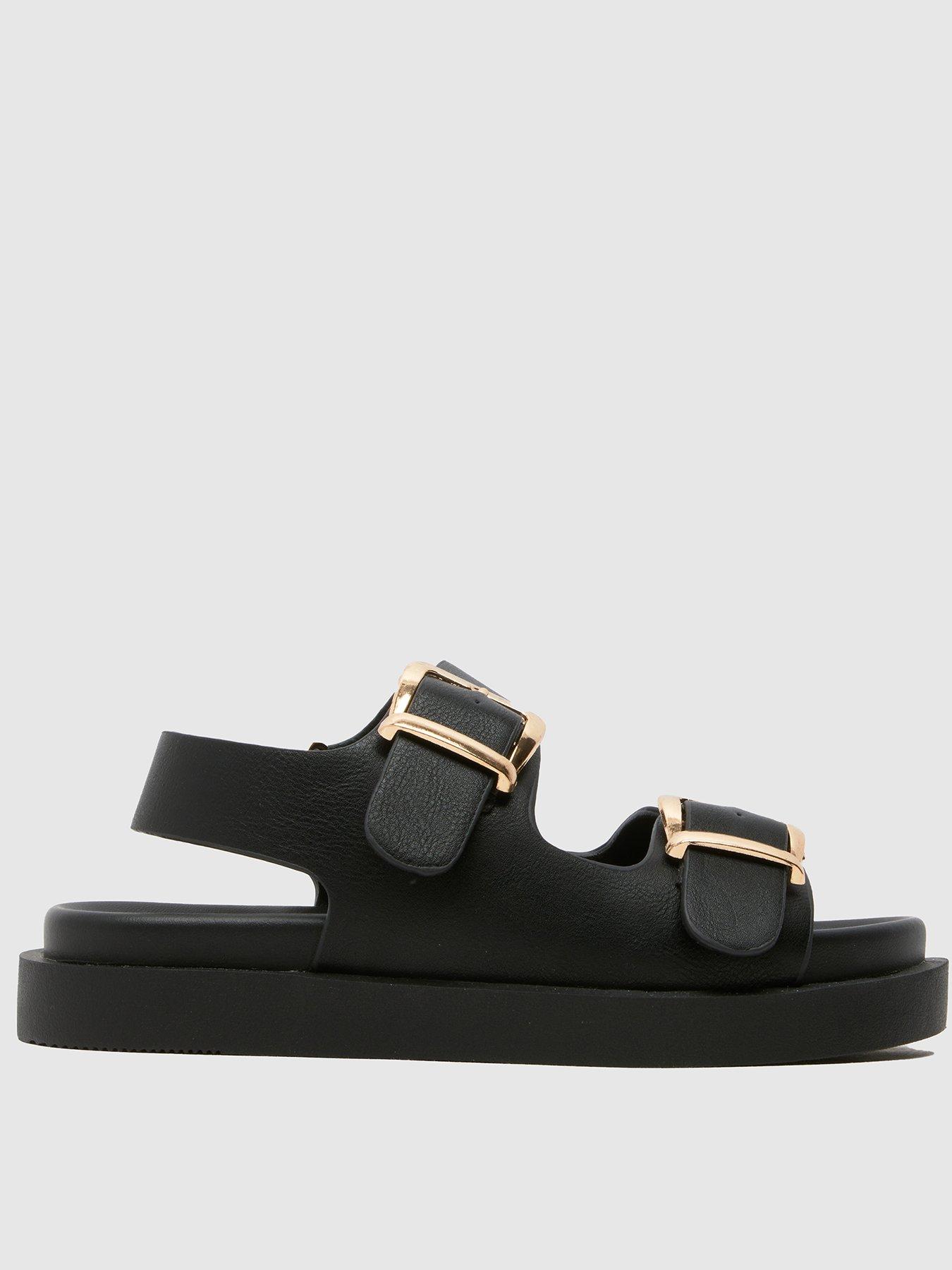 undefined Tabs Double Buckle Junior Sandal - Black