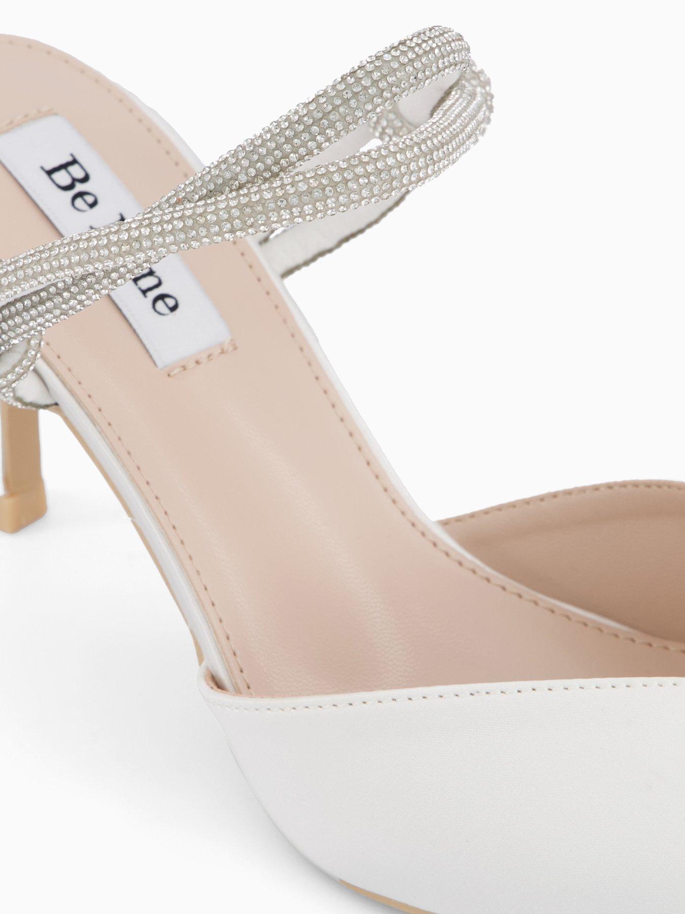  image of raid-diella-embellished-strap-heeled-shoes-white