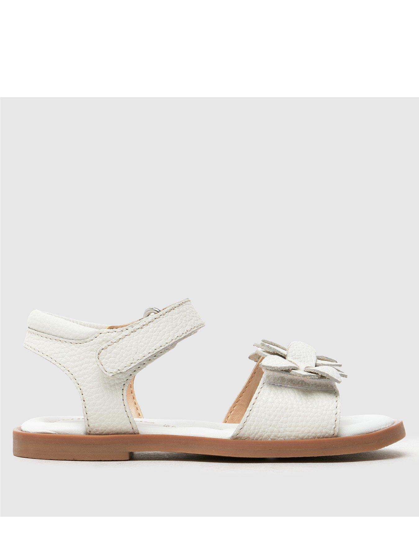 undefined Toddler Tamber Leather Flower Sandals - White