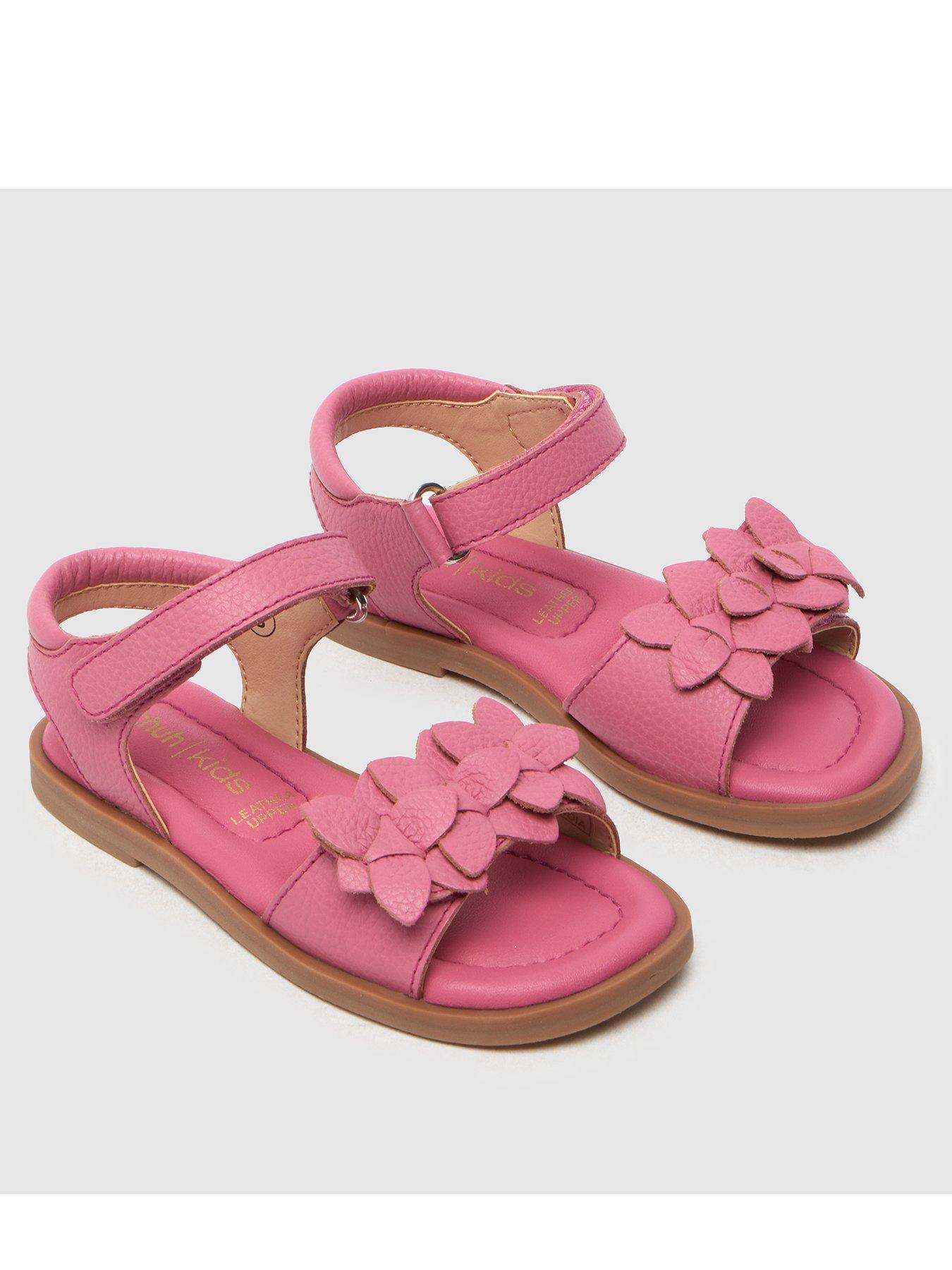 Image 3 of 4 of Schuh Toddler Tamber Leather Flower Sandals - Pink