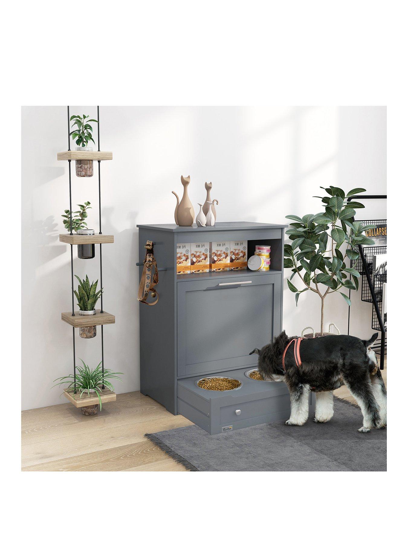 PawHut Pet feeder station grey