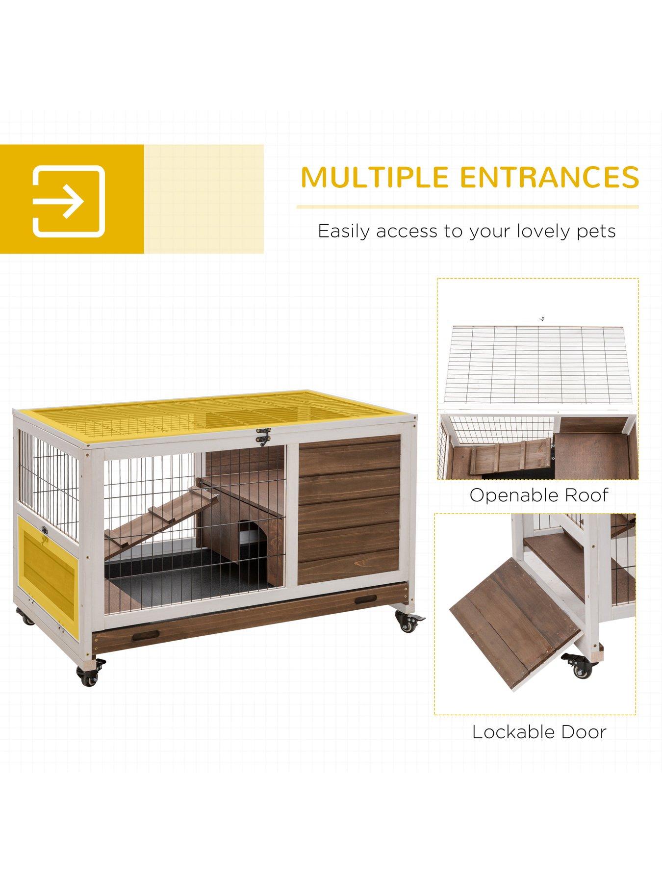  image of pawhut-rabbit-hutch
