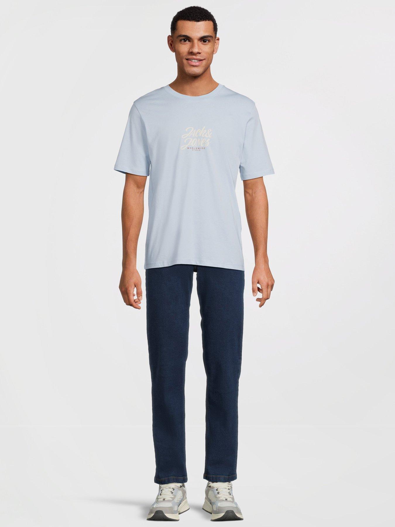 Image 4 of 7 of Jack & Jones Jortavira 3 Pack Scripted Short Sleeve T-Shirts - Multi Skyway
