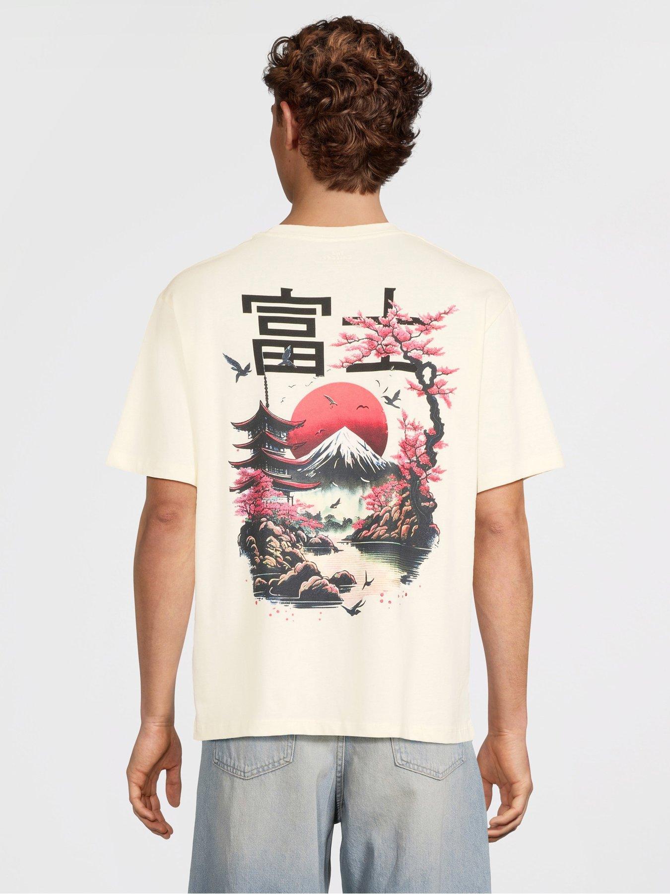 undefined Fuji Short Sleeve Crew Neck T-Shirt - Cream