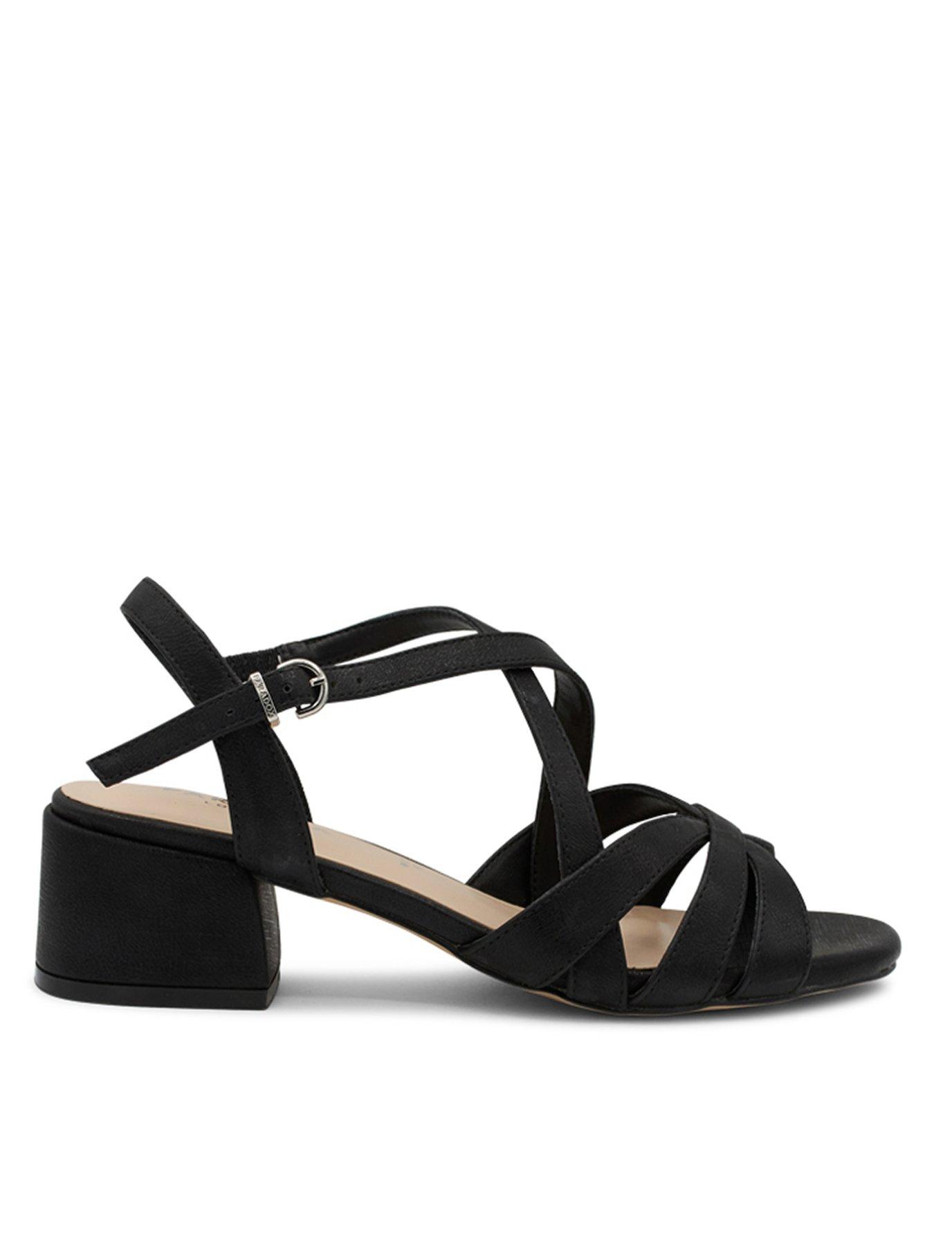 undefined Nerissa Wide Fit Shimmer Heeled Sandal - Black
