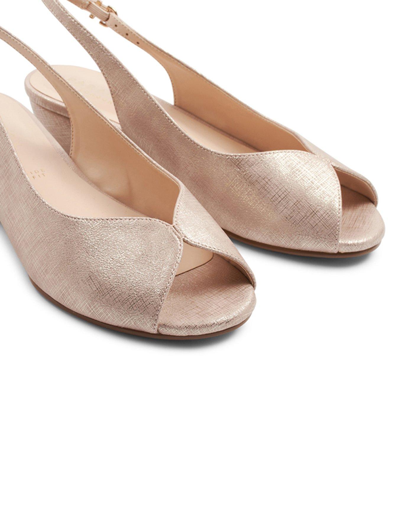  image of paradox-london-janine-wide-fit-shimmer-wedge-sandal-nude