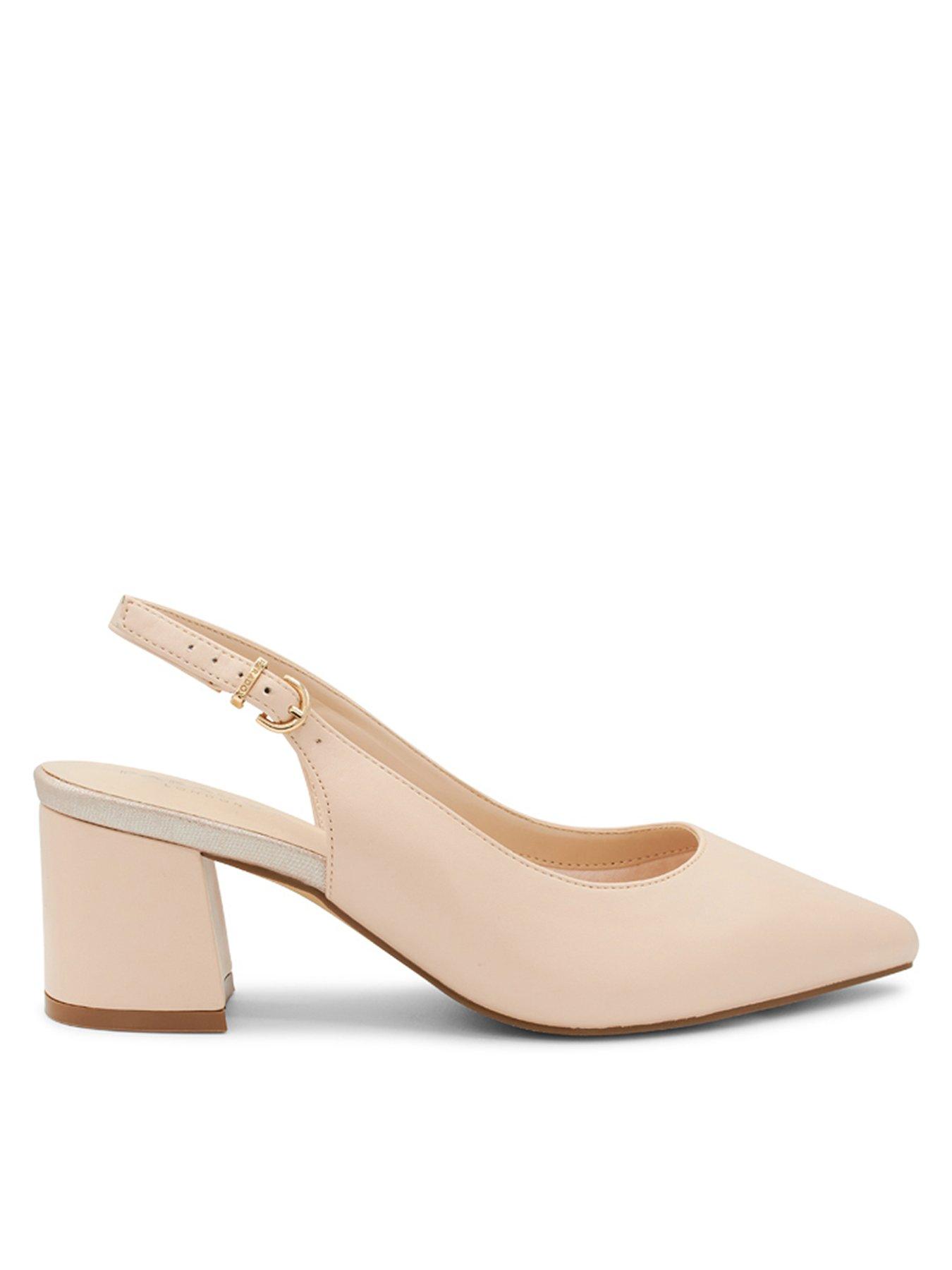 Paradox London Flynn Wide Fit Faux Leather Heeled Shoe - Nude