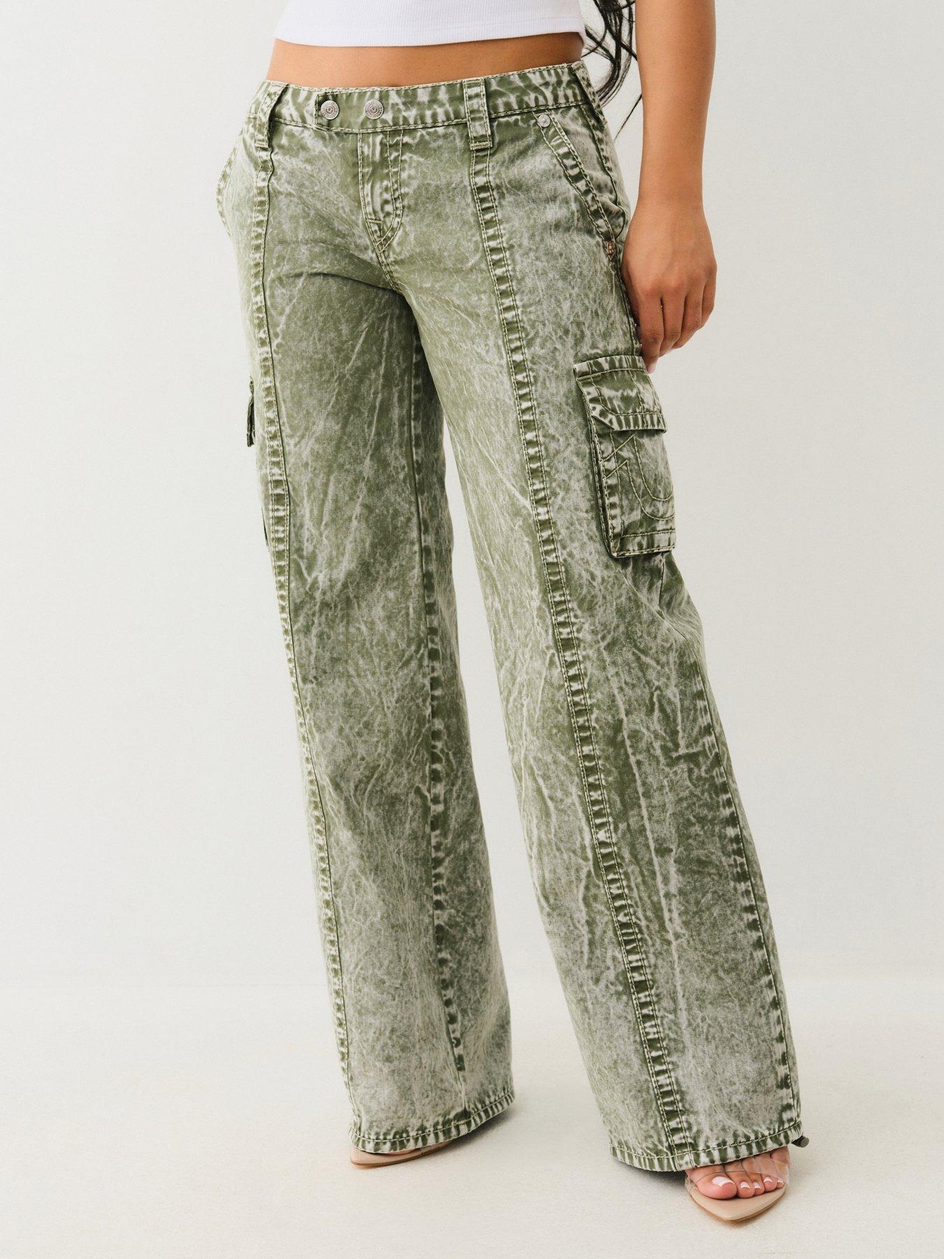 undefined Natalie Low Rise Relaxed Cargo Pants - Khaki