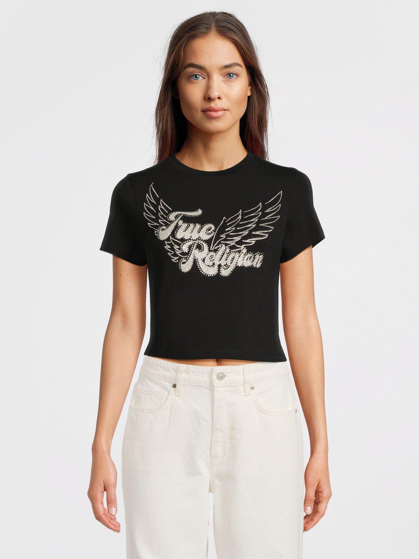 undefined Crystal Wing Short Sleeve Baby Tee