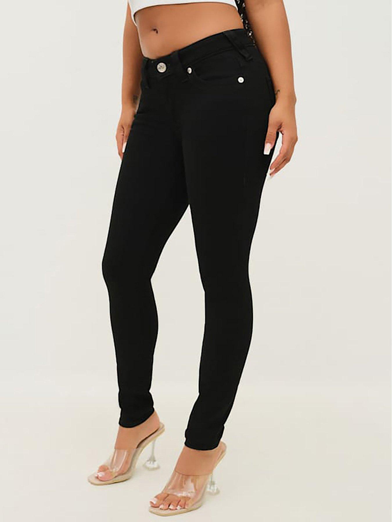 TRUE RELIGION Jennie Midi Rise Curvy Skinny Jeans - Black