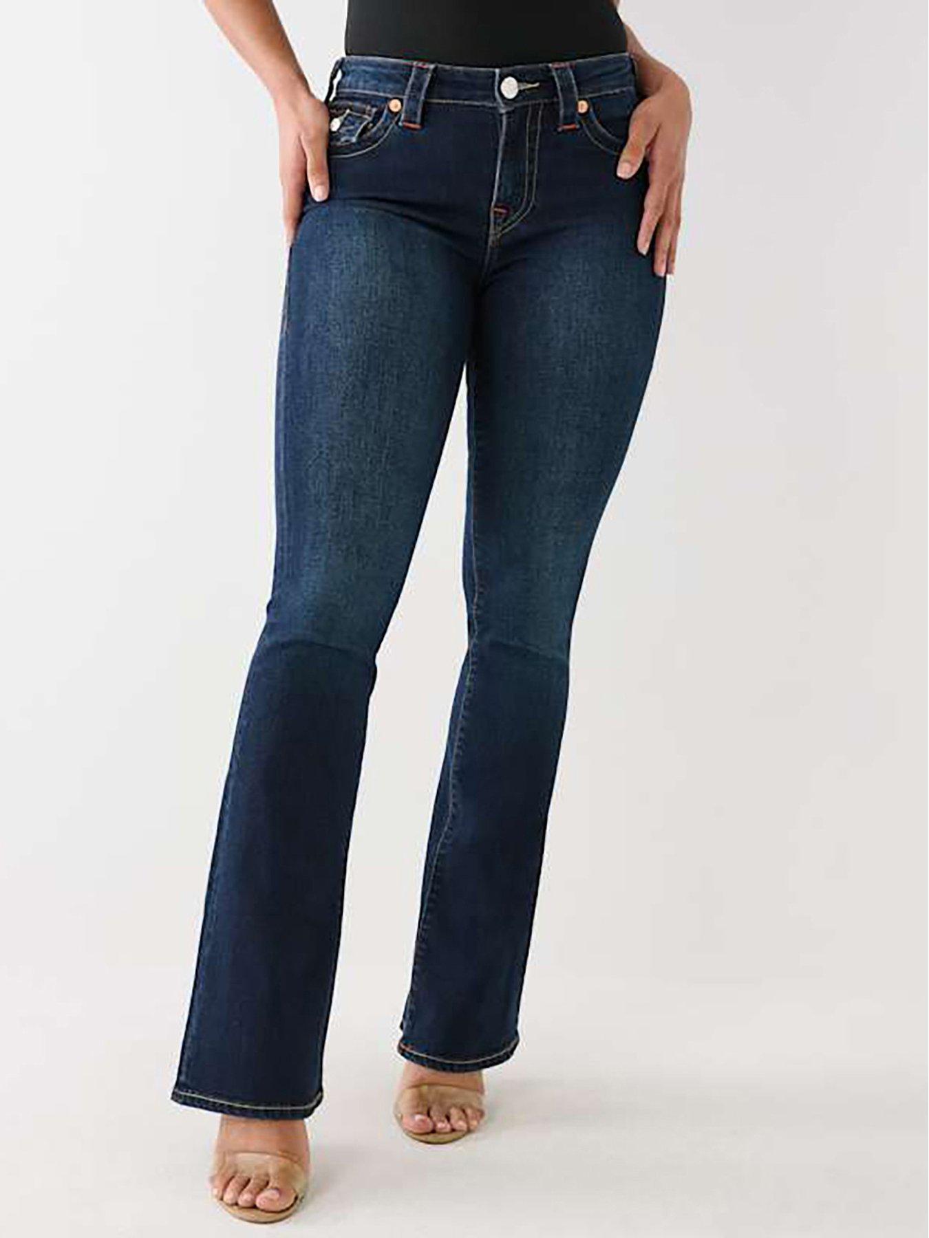 undefined Becca Midi Rise Bootcut Jeans - Dark Wash