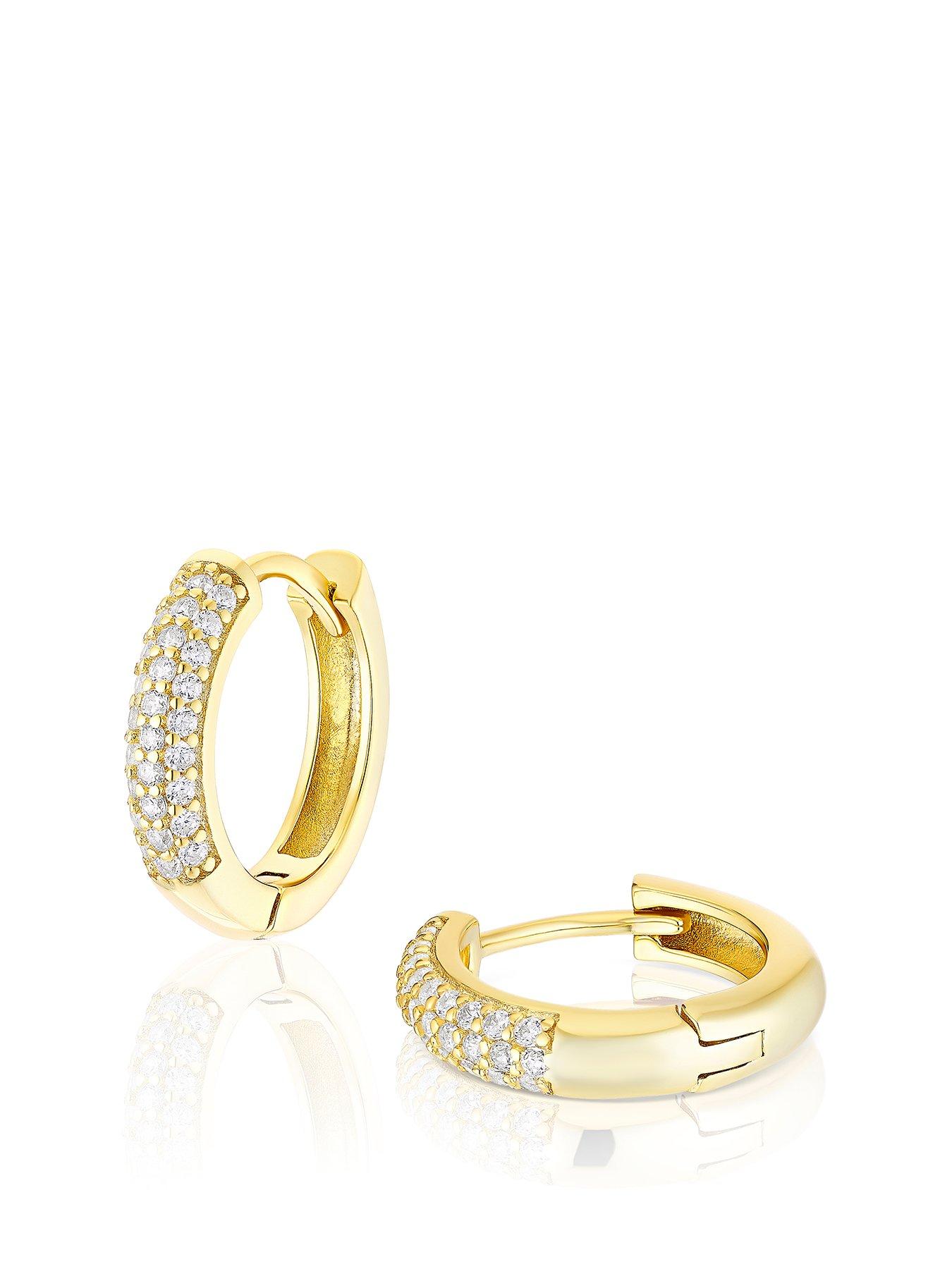 h-samuel-gold-plated-sterling-silver-earrings-cubic-zirconia-paveacutenbsphoop-earrings