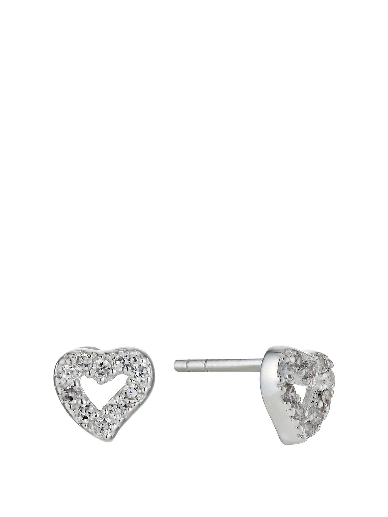 Heart Earrings Studs in 14K Yellow Gold. Mini Heart-Shaped Stud