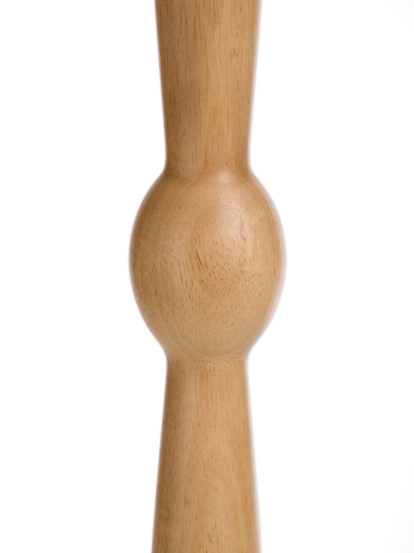 Image 4 of 7 of Very Home Wooden Floor Lamp with Brass Base