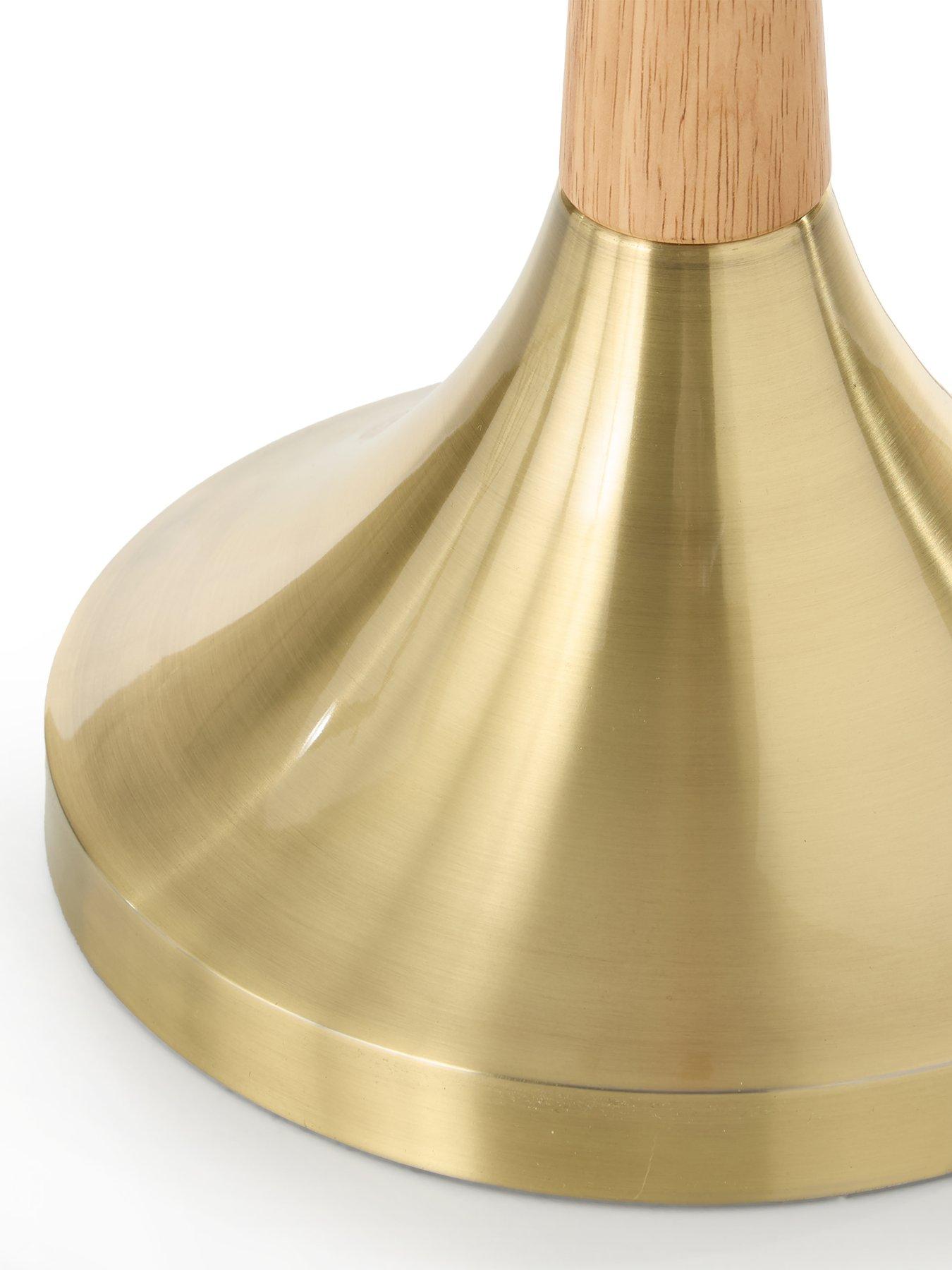 Image 5 of 7 of Very Home Wooden Floor Lamp with Brass Base