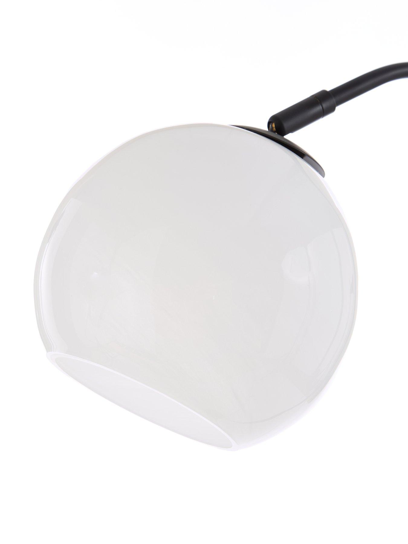 Image 4 of 6 of Very Home Black Arc Floor Lamp with Glass Shade