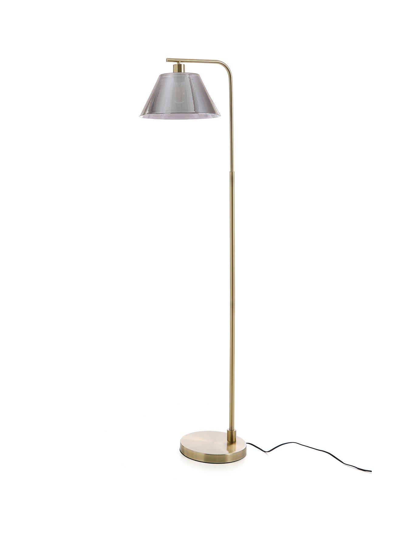 Image 2 of 6 of Very Home Arc Floor Lamp with Smoked Glass Shade
