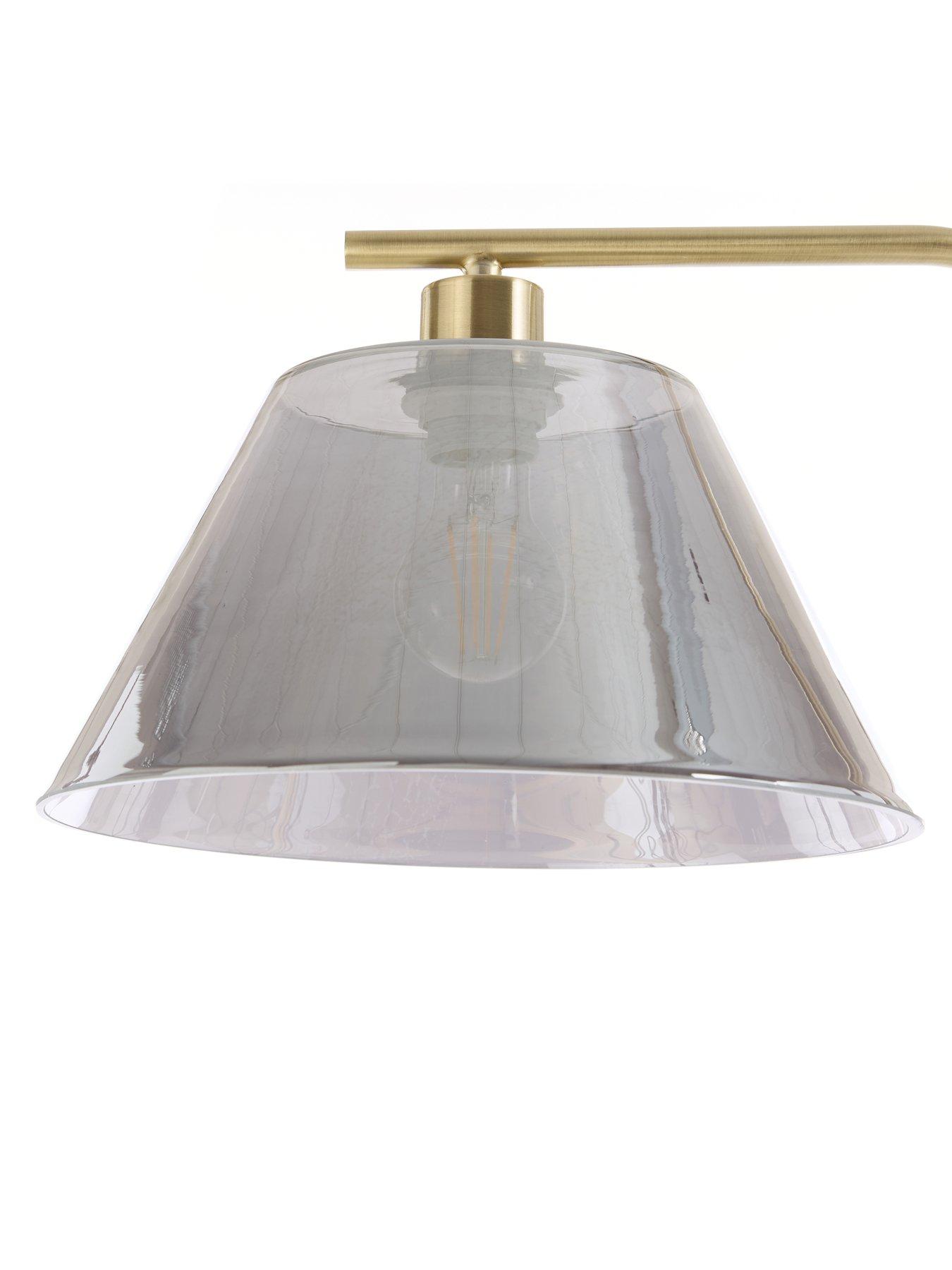 Image 4 of 6 of Very Home Arc Floor Lamp with Smoked Glass Shade