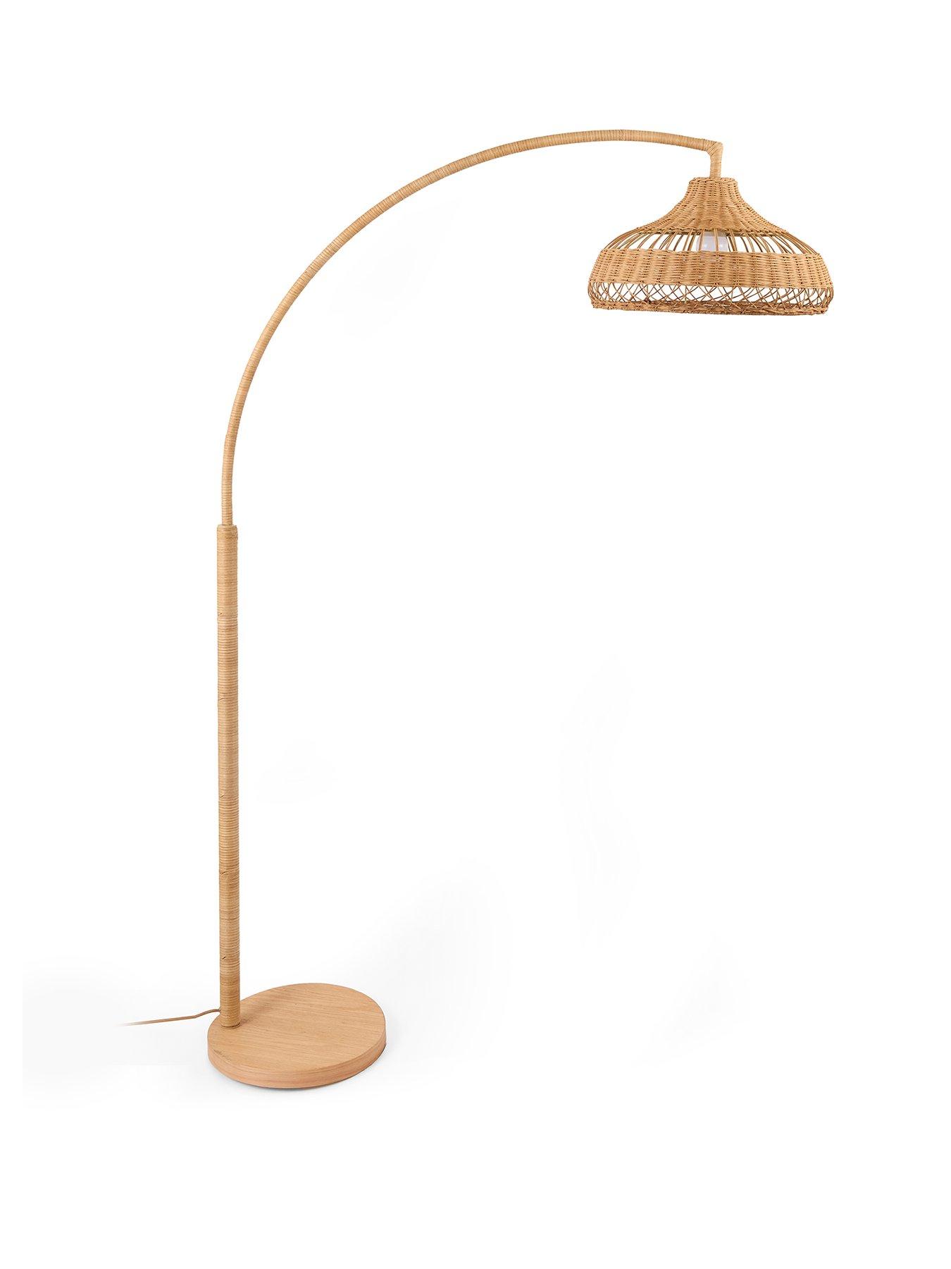 Image 1 of 6 of Michelle Keegan Home MK Arched Rattan Floor Lamp