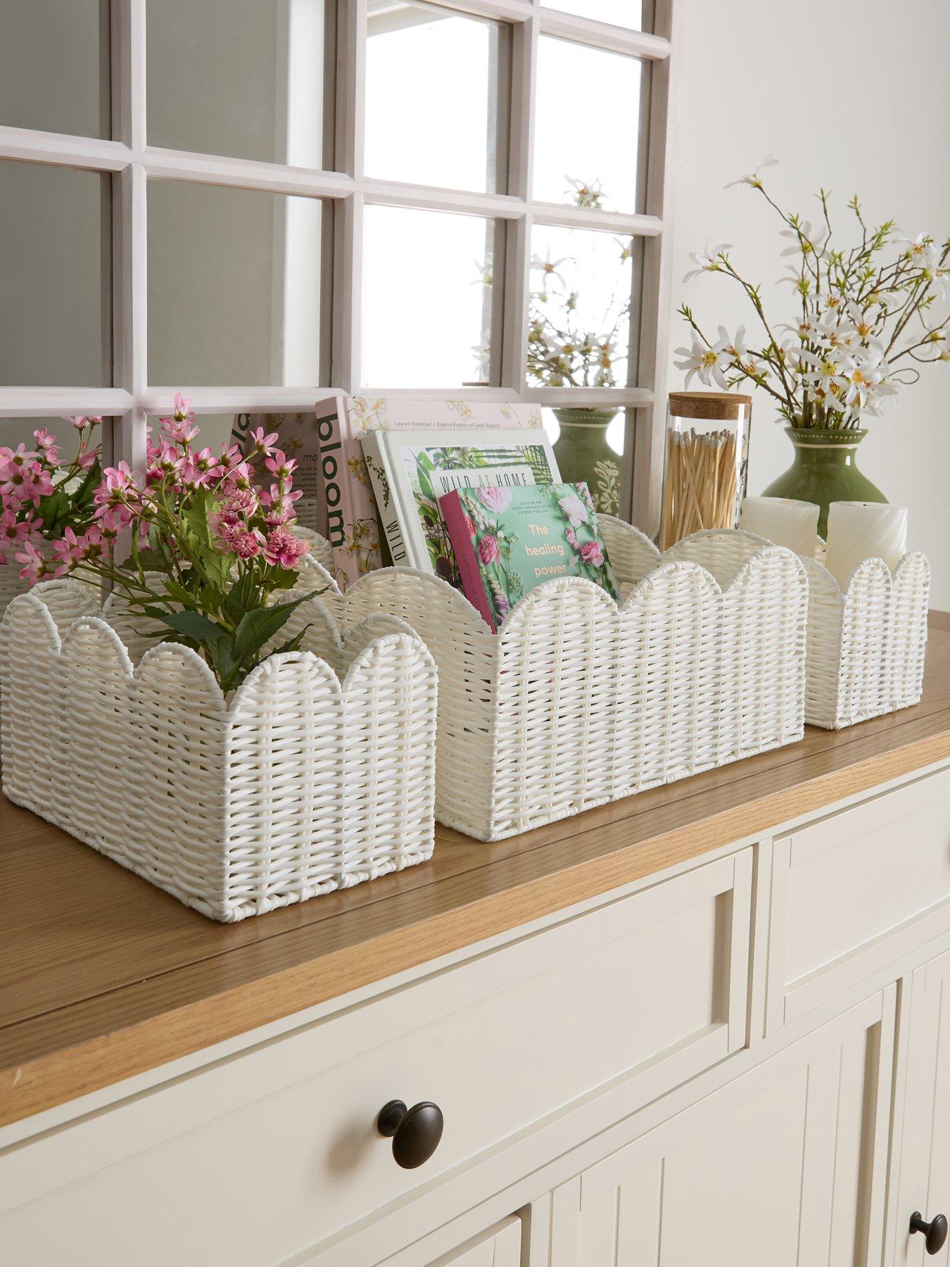 Image 1 of 7 of Very Home Set of 3 Scallop Storage Baskets