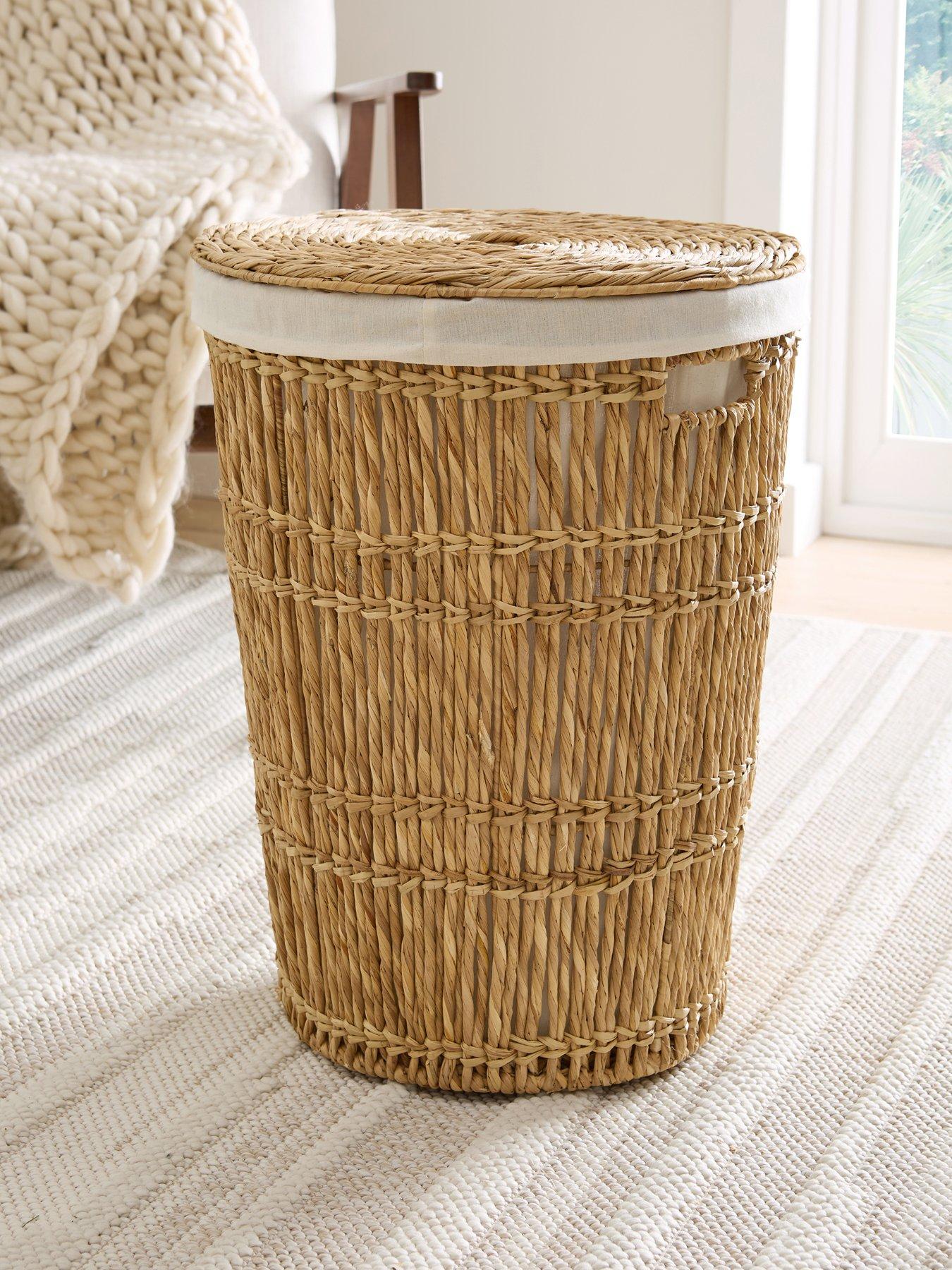 Image 1 of 7 of Very Home Round Papyrus Laundry Hamper with Lid
