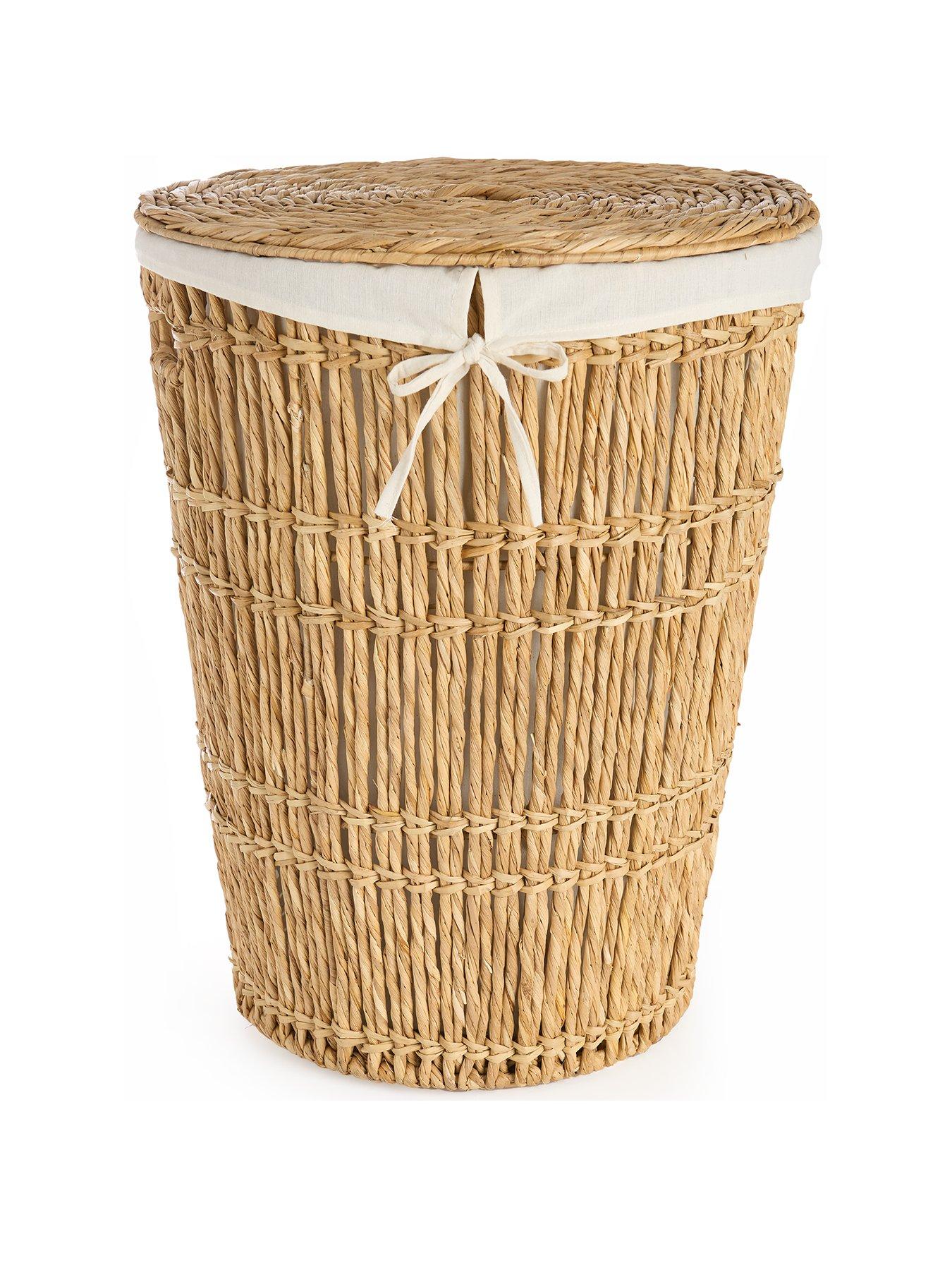  image of the-very-collection-round-papyrus-laundry-hamper-with-lid