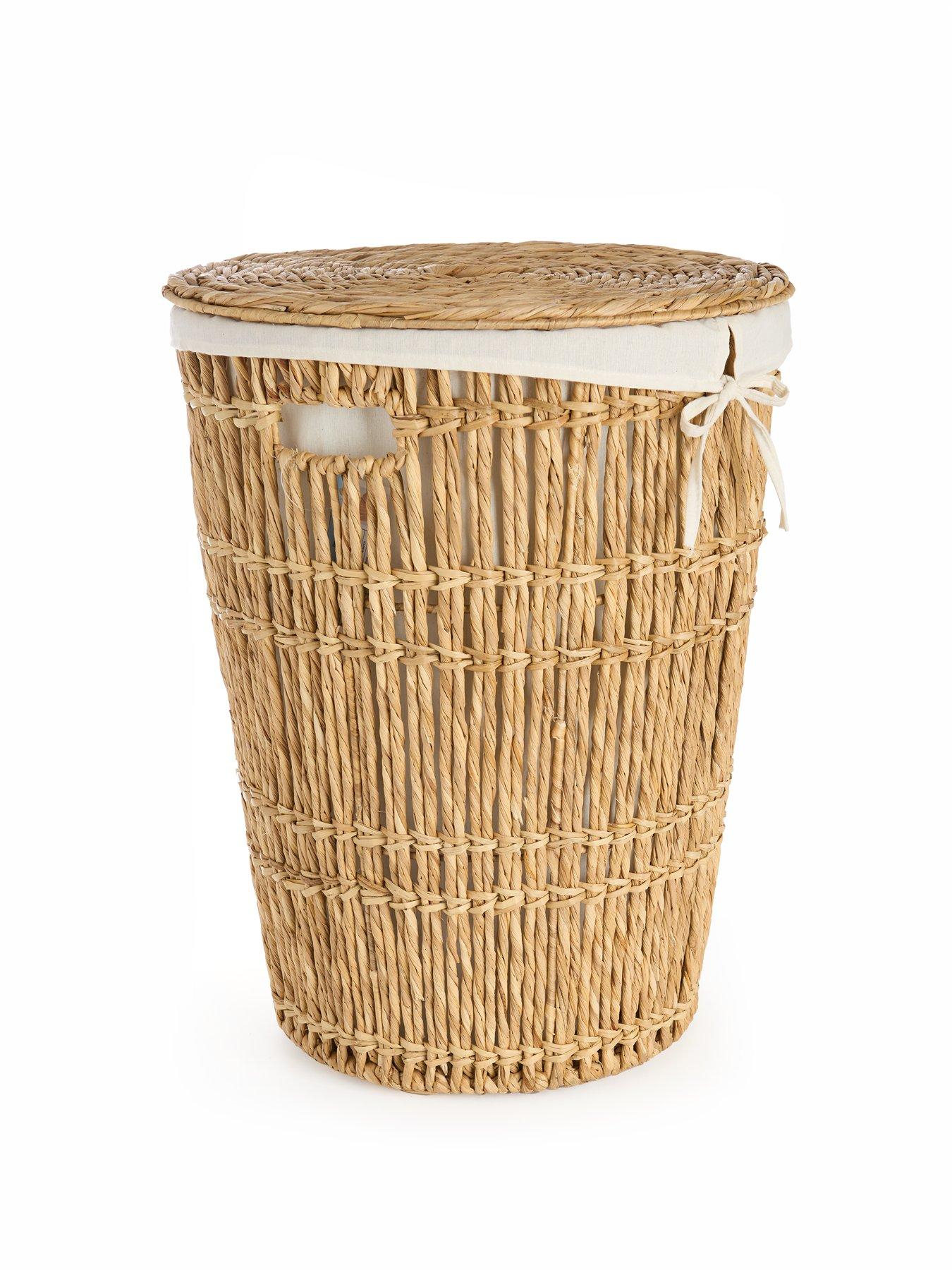 image of the-very-collection-round-papyrus-laundry-hamper-with-lid